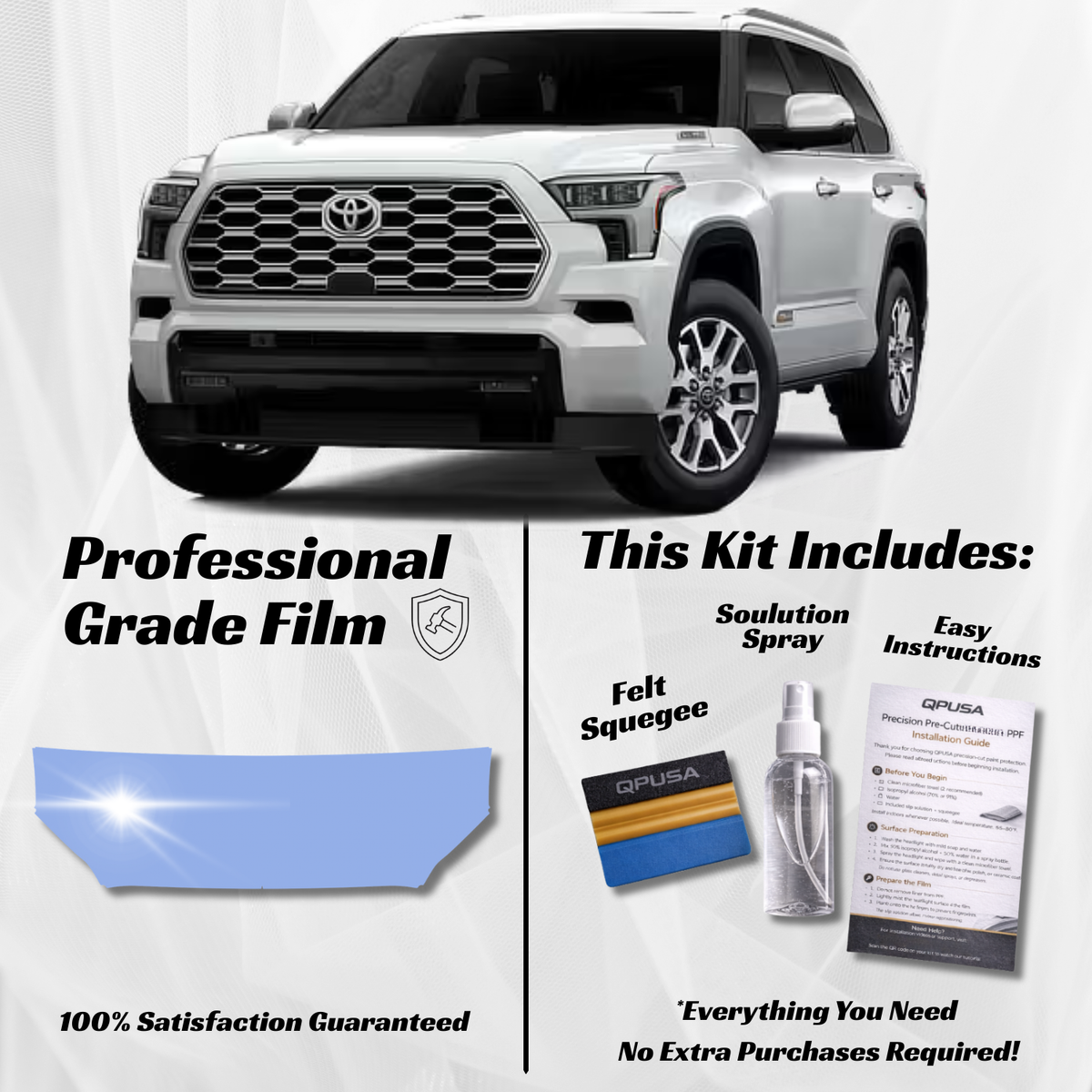 Toyota Sequoia (2023-2026) Partial Hood PPF Protection Kit - Pre-Cut
