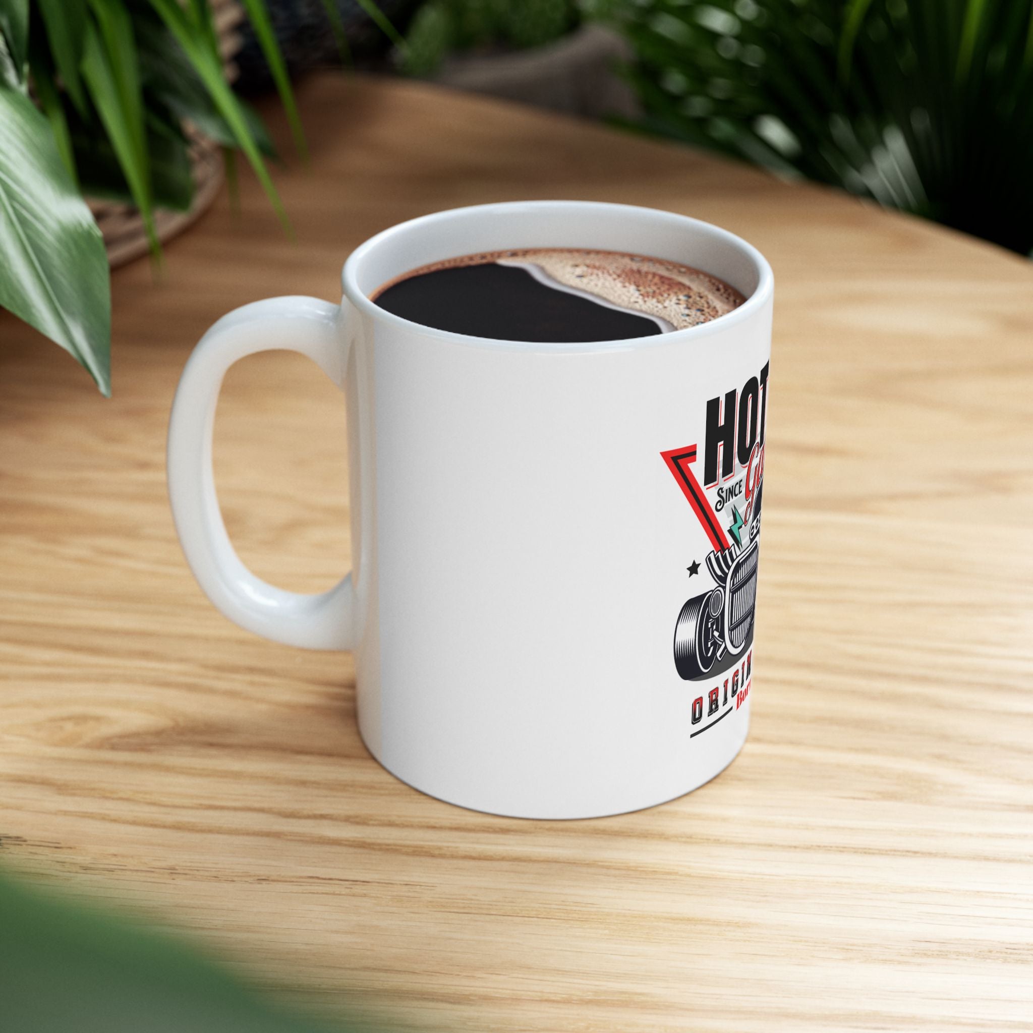 Old-School Hot Rod Muscle Car Mechanic Novelty Ceramic Coffee Mug