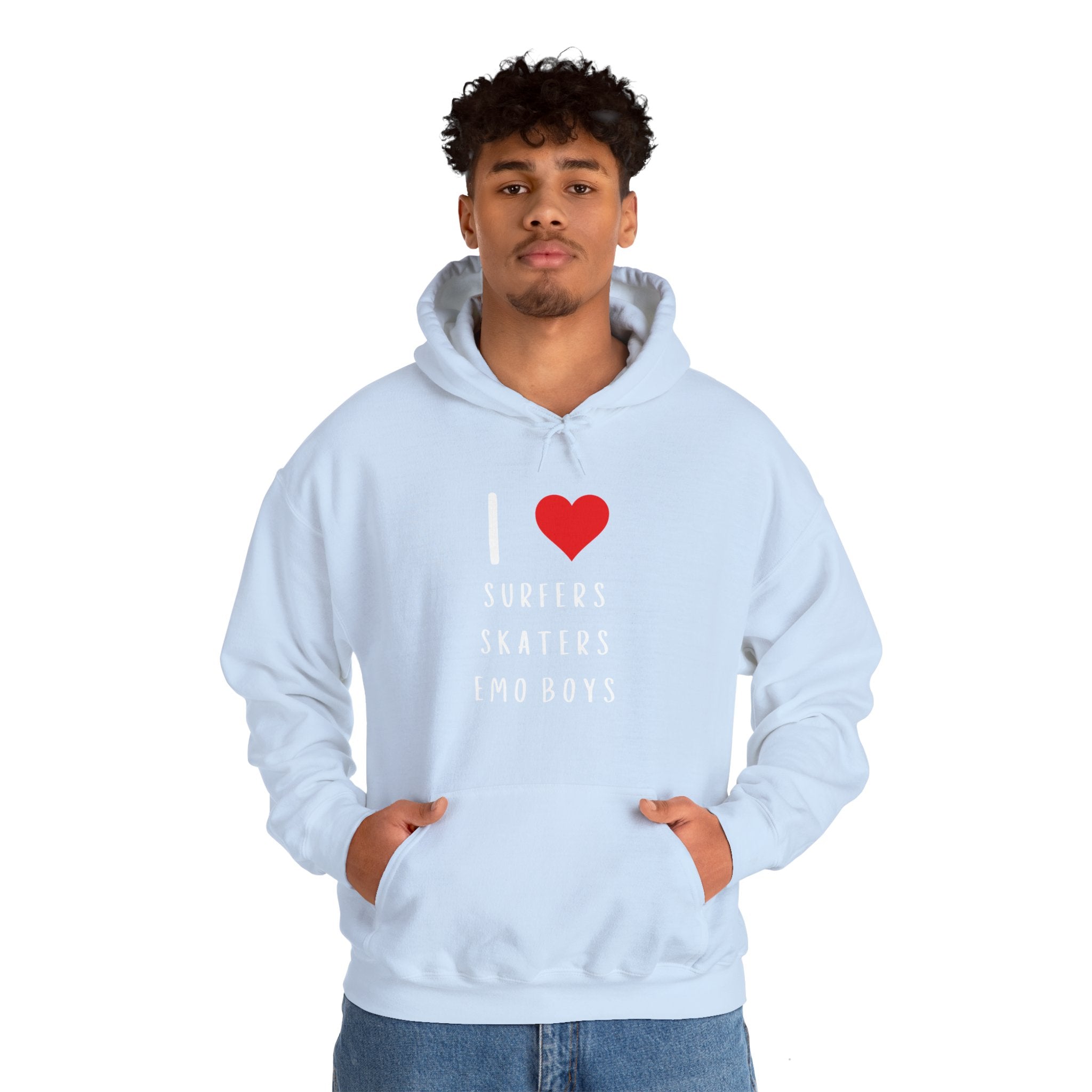 Copy of Funny Women's I Love Surfers Skaters Emo Boys Graphic Novelty Hoodie