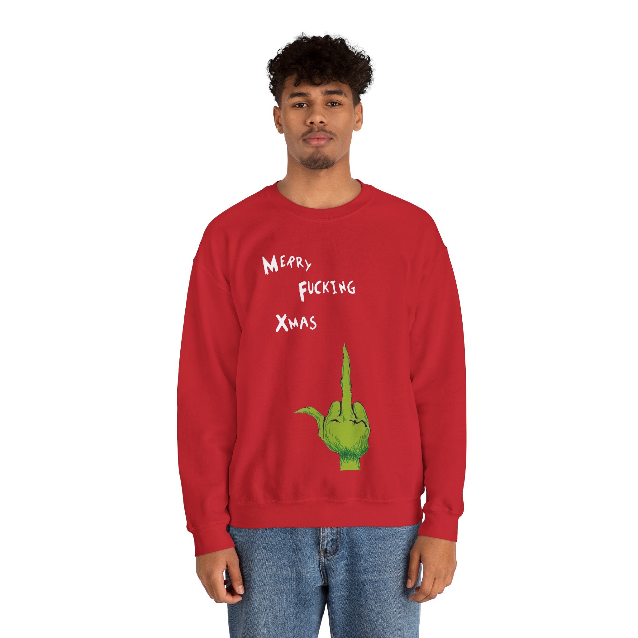 Merry F*cking Christmas Funny Grinch Movie Unisex Crewneck Sweatshirt