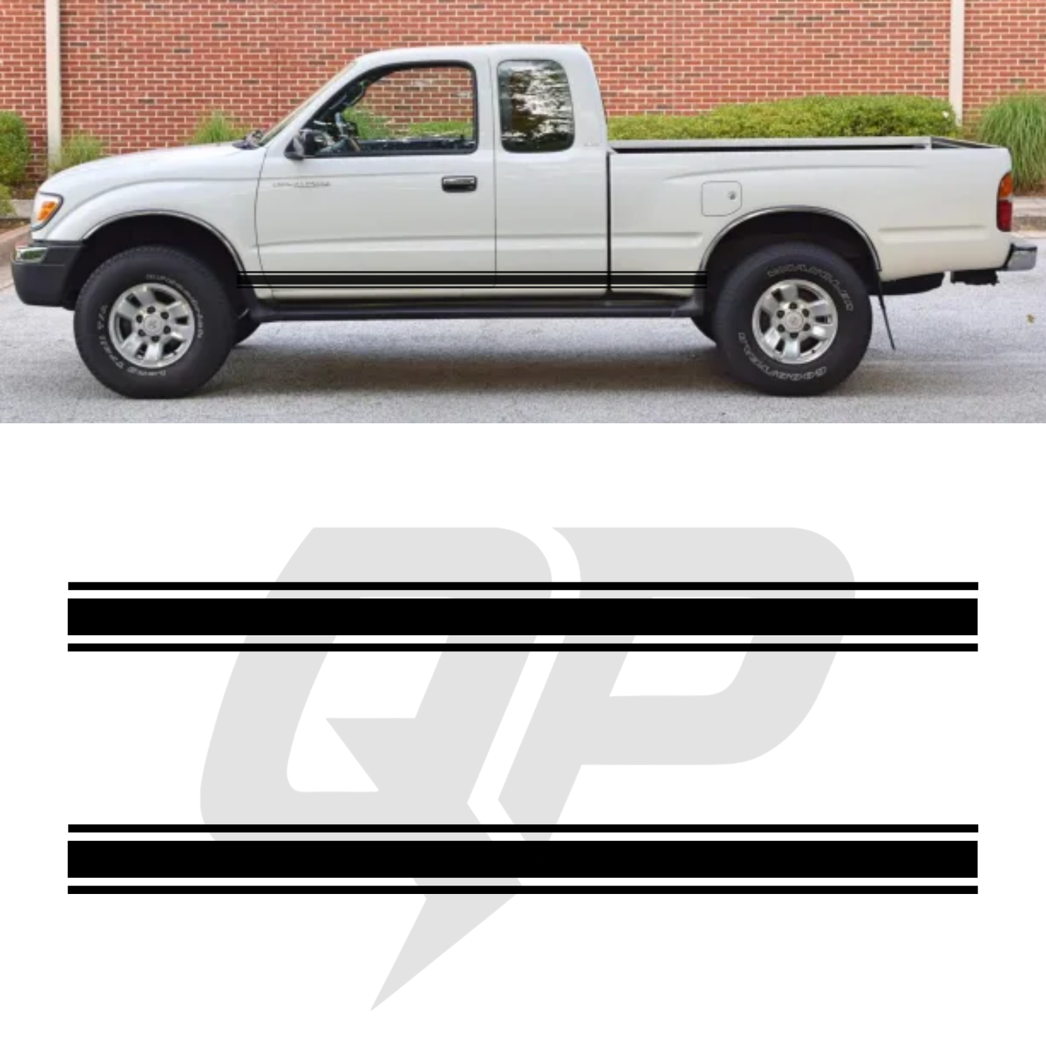 Toyota Tacoma Classic Triple Side Stripe Decals - 3-Stripe Rocker Panel Kit Set of 2 (1995-2004)