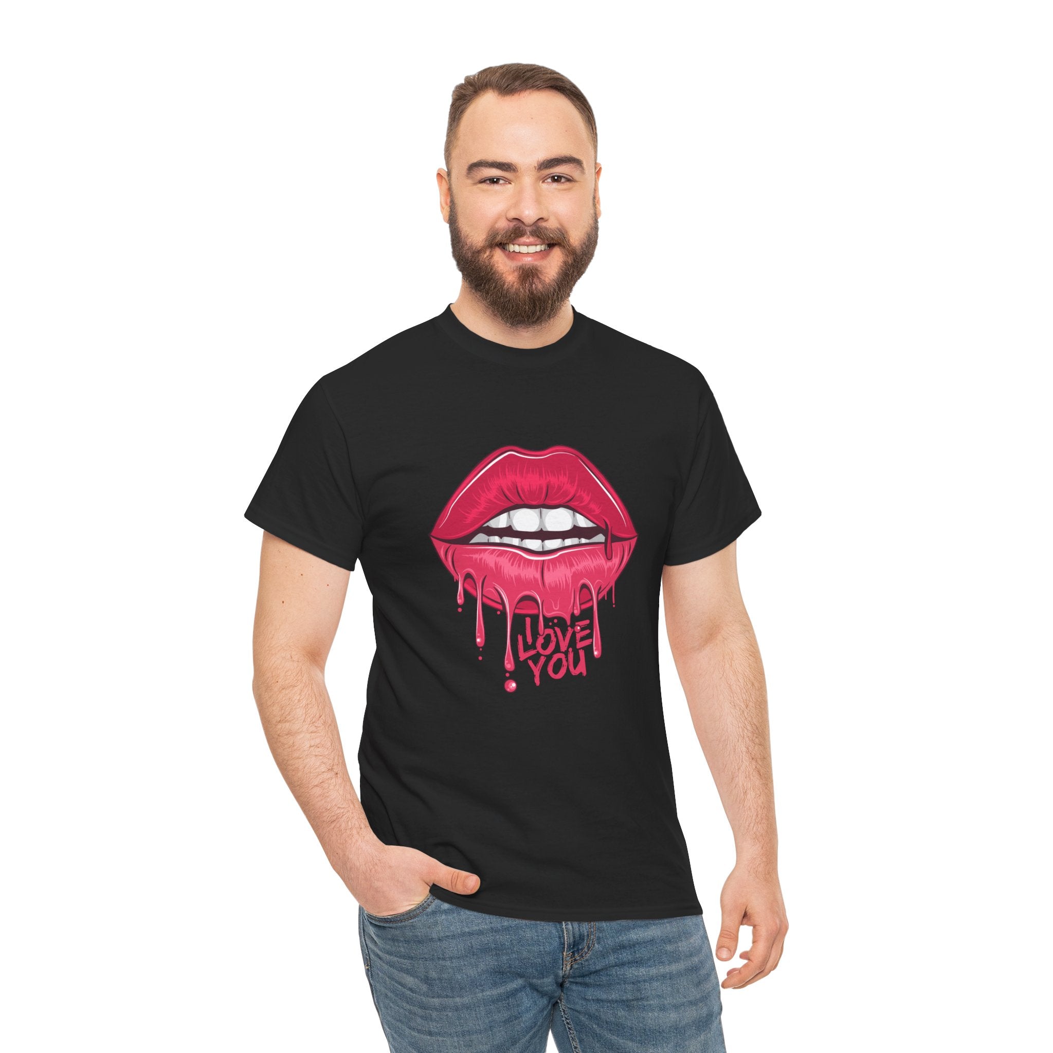 Lips Mouth I Love You Unisex Graphic Novelty T-Shirt