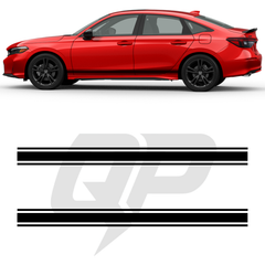 Honda Civic Triple Side Stripe Decals - 3-Stripe Rocker Panel Kit Set of 2 (2022-Present)