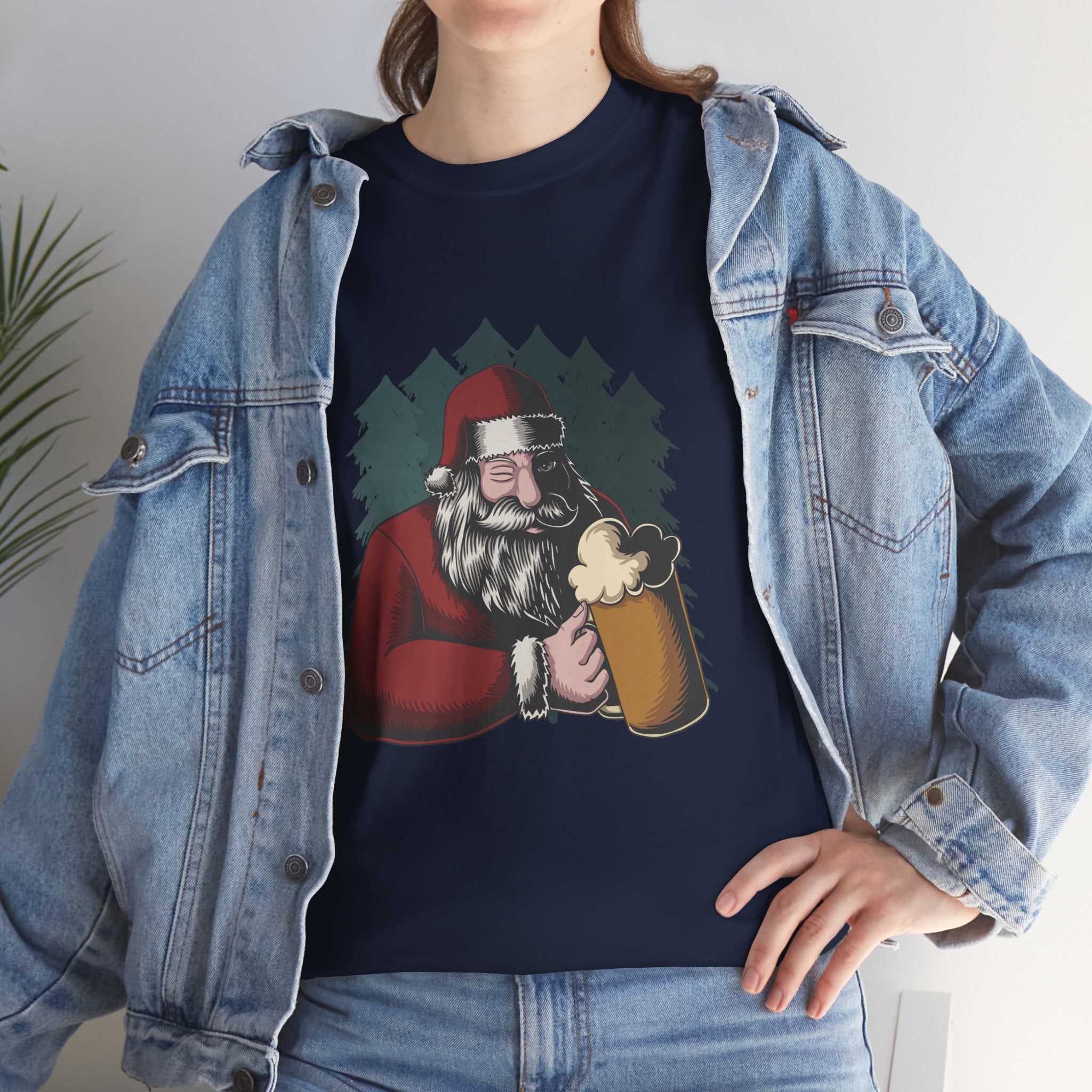 Santa Beer Drinking Christmas Holiday Unisex T-Shirt