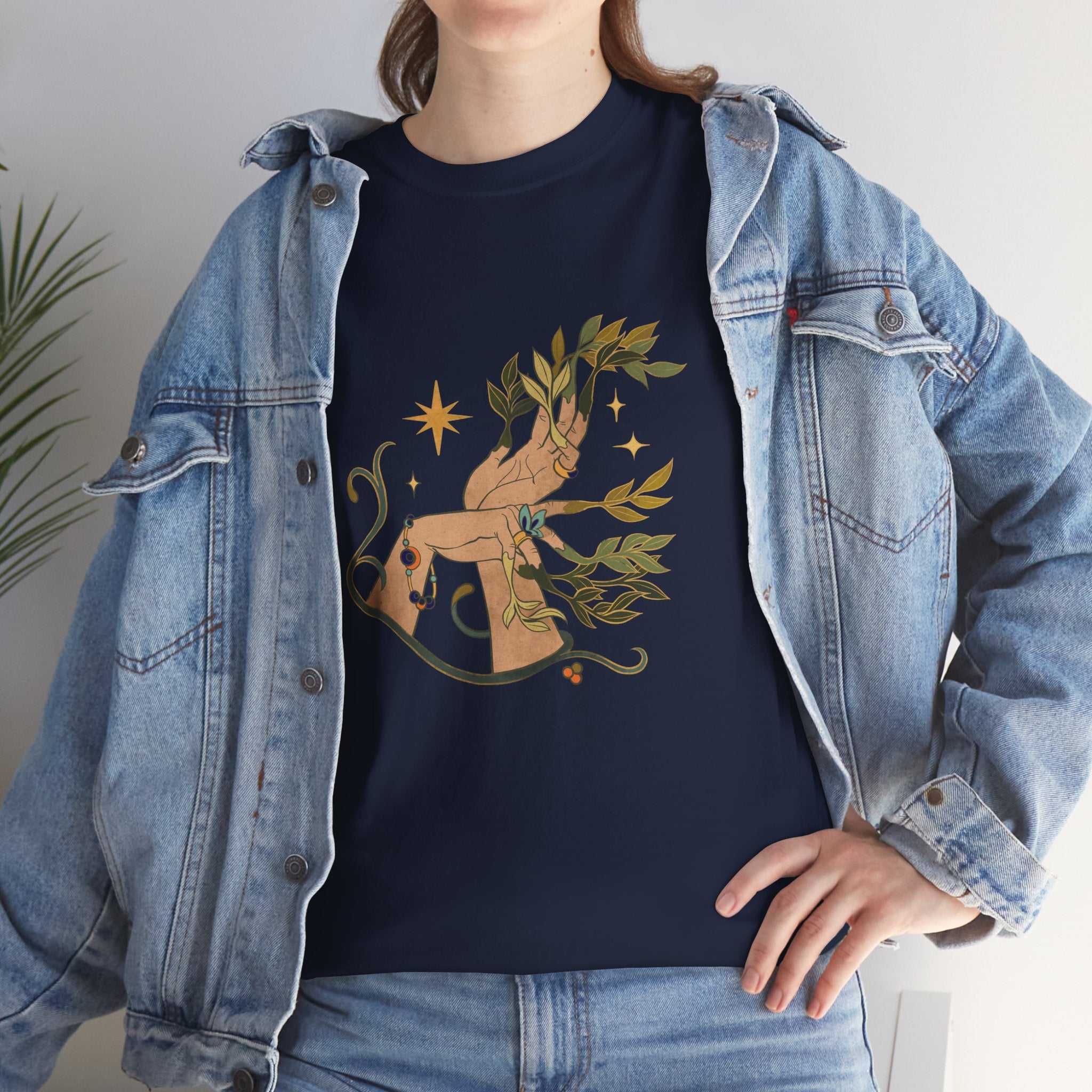 Bohohemian Plant Hands Unisex Graphic Novelty Shirt Tee