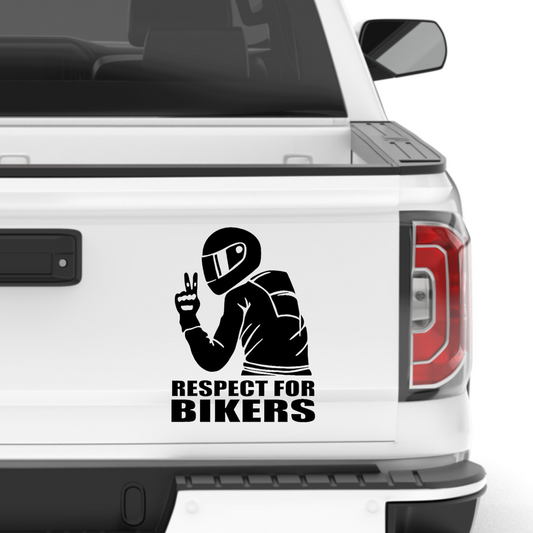 Respect For Bikers Motorcyclist Vinyl 24" Decal Sticker