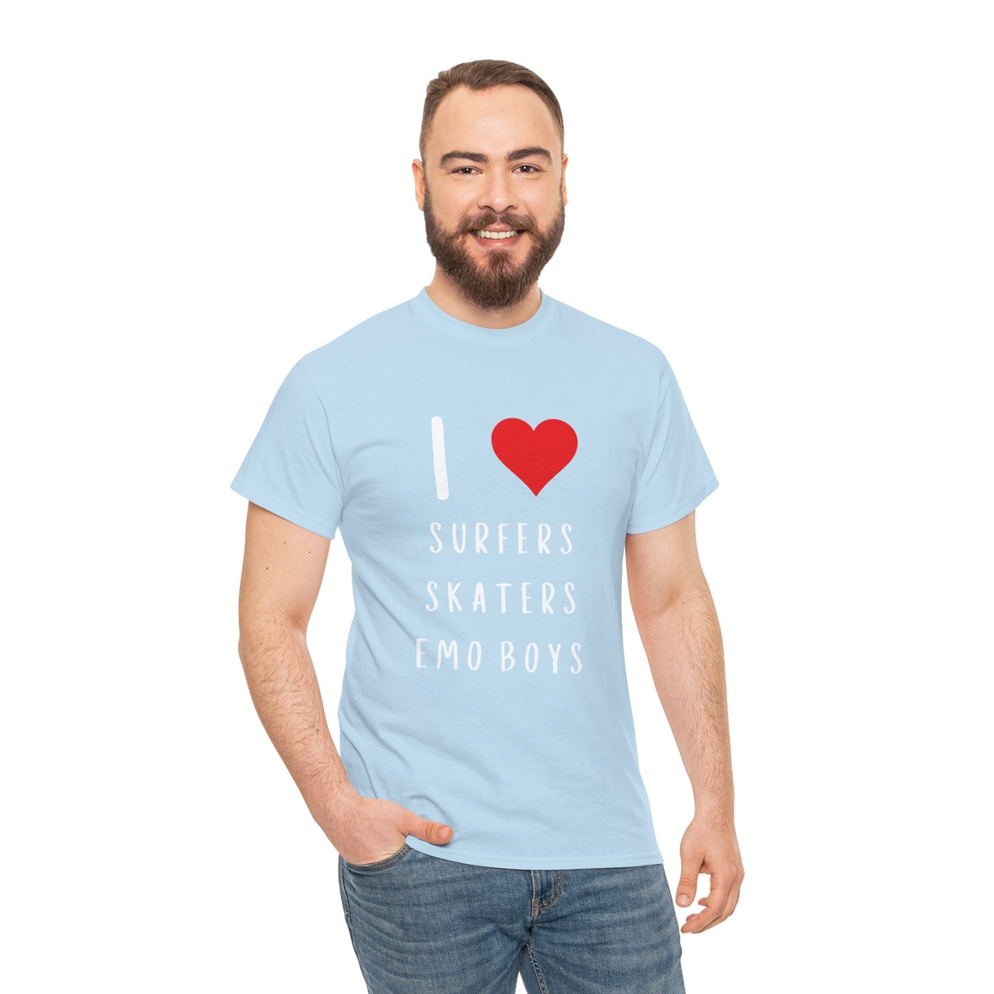 Funny Women’s "I Love Surfers, Skaters, Emo Boys" Graphic T-Shirt