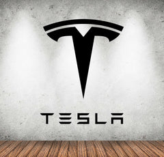 Calcomanía de pared de Tesla de 24 pulgadas con el logotipo del garaje, vinilo decorativo para coche