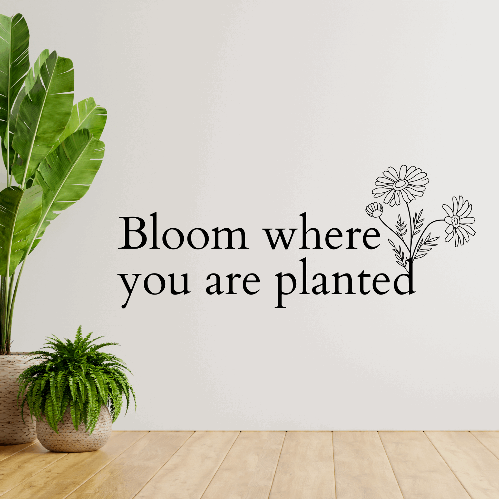 Bloom Flower Daisy Motivational Office Gym Quote Vinyl Wall Decal For