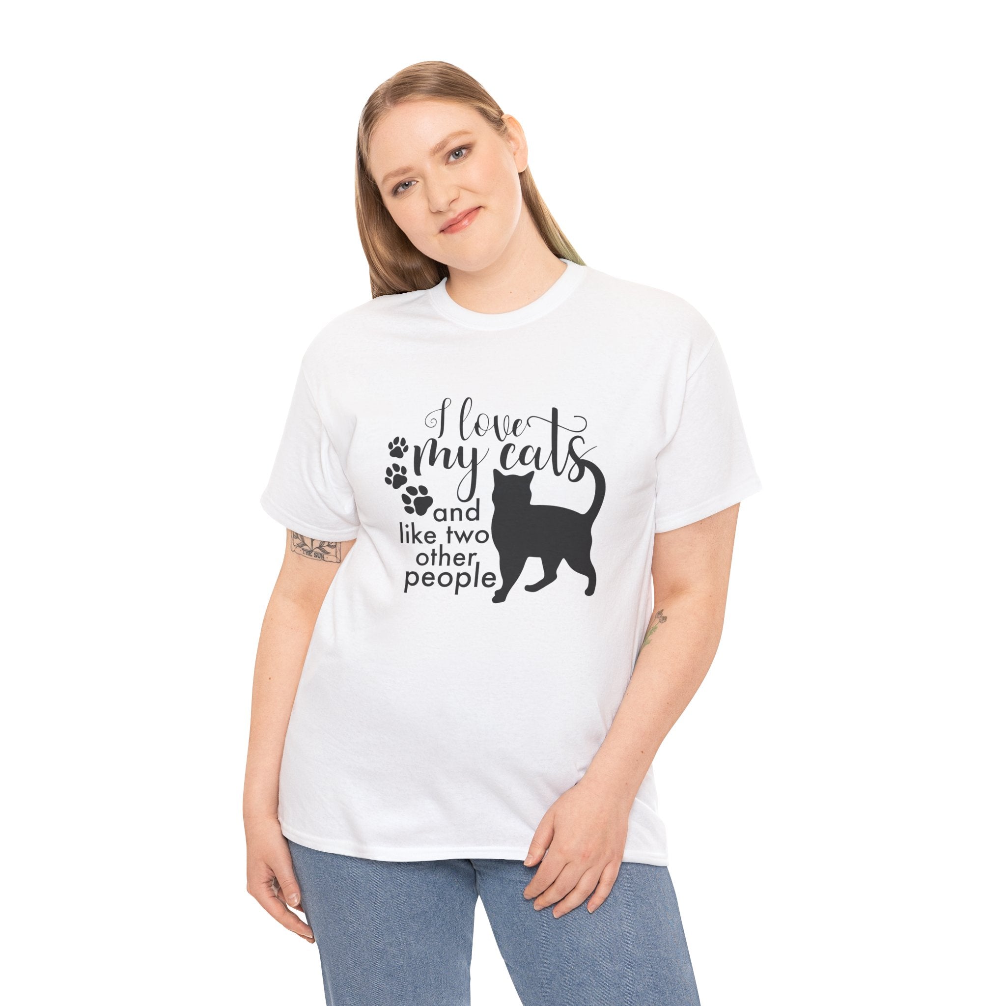 I Love My Cats And Like Two Other People Funny Unisex Graphic Novelty Tee