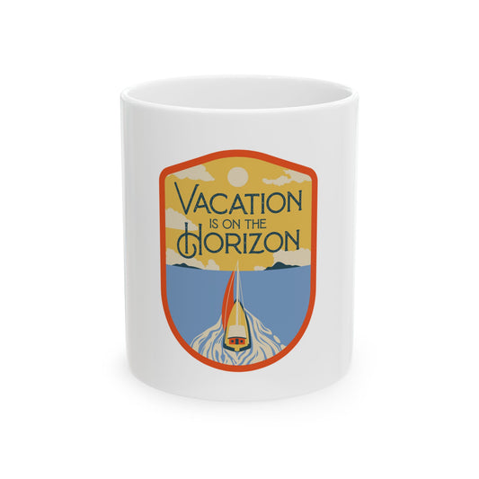 Sailing Ocean Retro Graphic Novelty Ceramic Coffee Mug