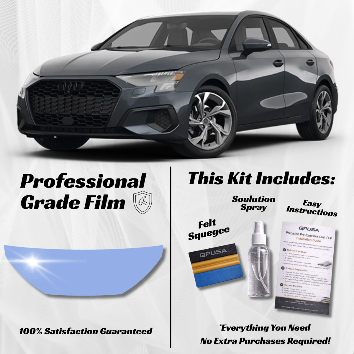 Audi A3 (2022-2026) Partial Hood PPF Protection Kit - Pre-Cut