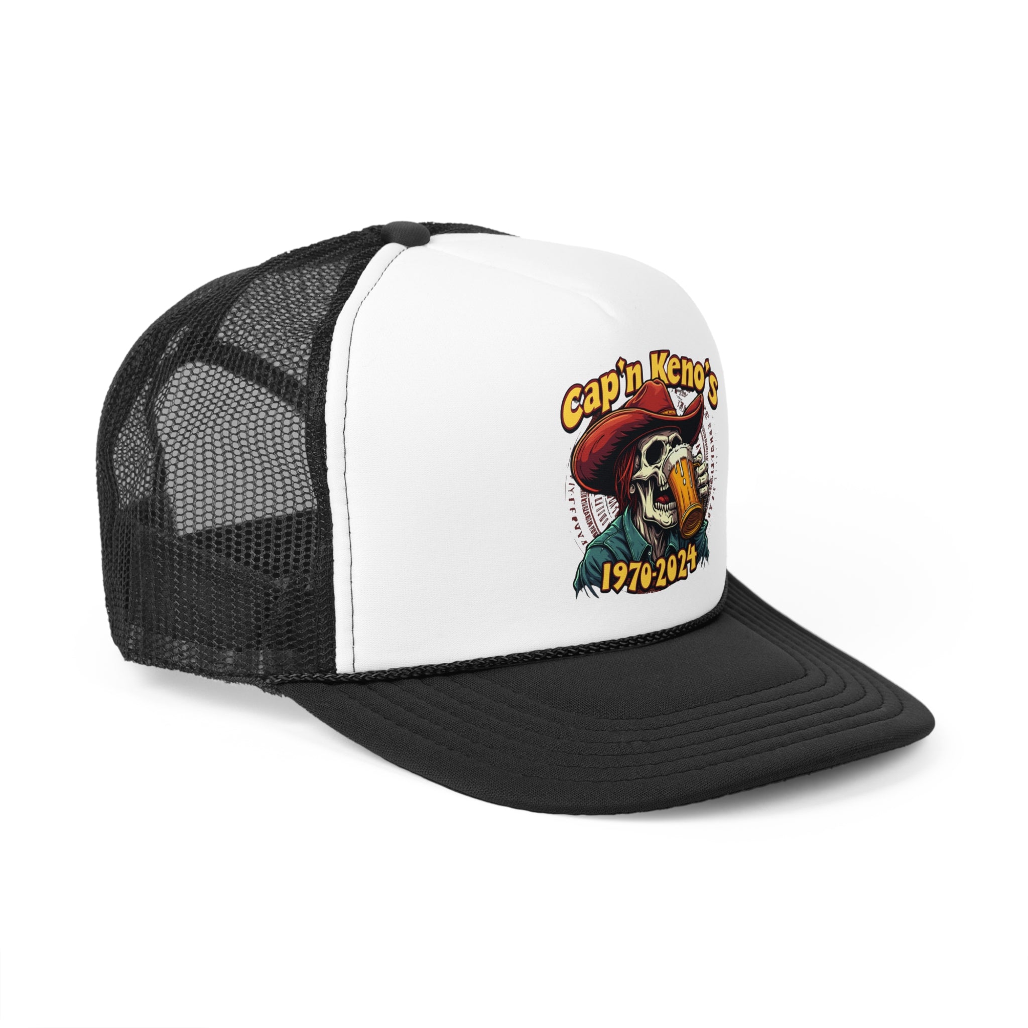 Cap'n Kenos Encinitas California Vintage Skull Graphic Trucker Caps