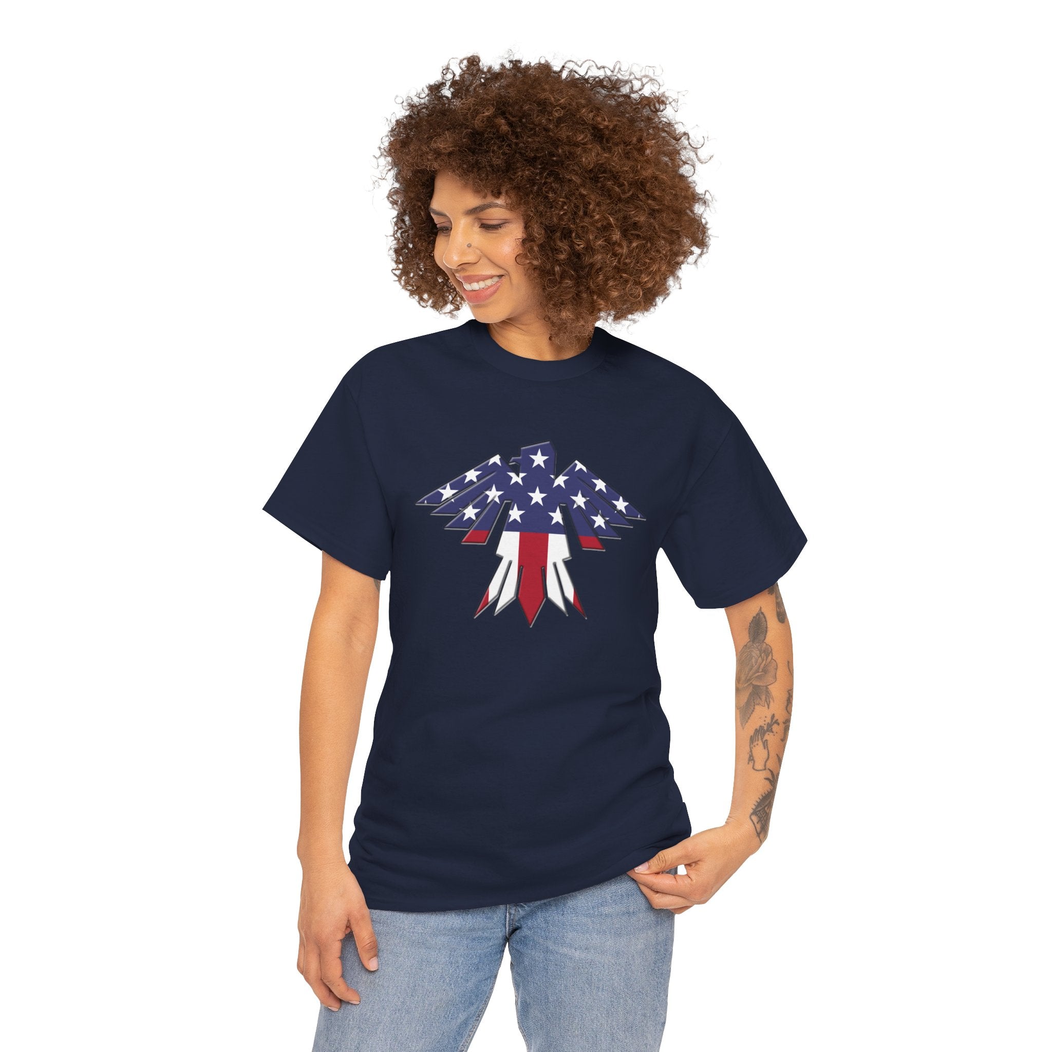 Patriotic Eagle USA Flag Unisex Heavy Cotton Tee