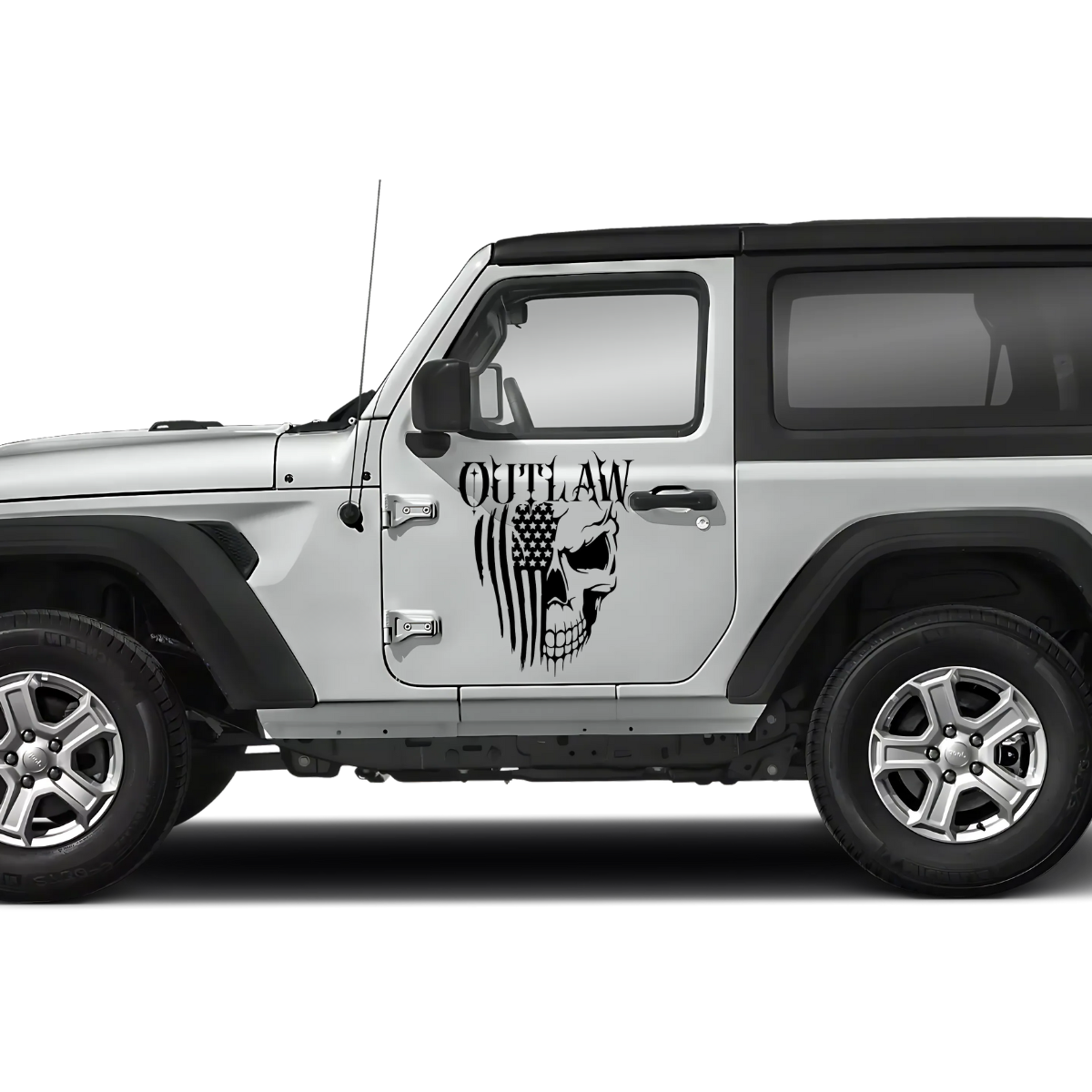 Outlaw American Skull Jeep Decal