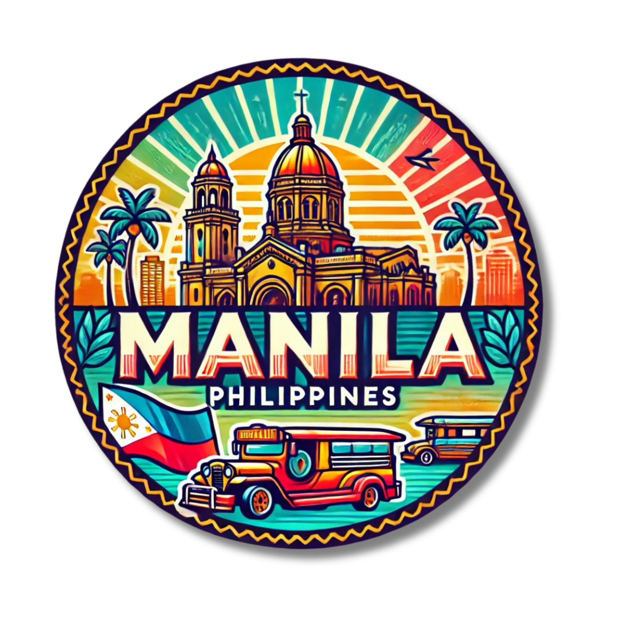 Manila Philippines Souvenir Sticker For Car Laptop