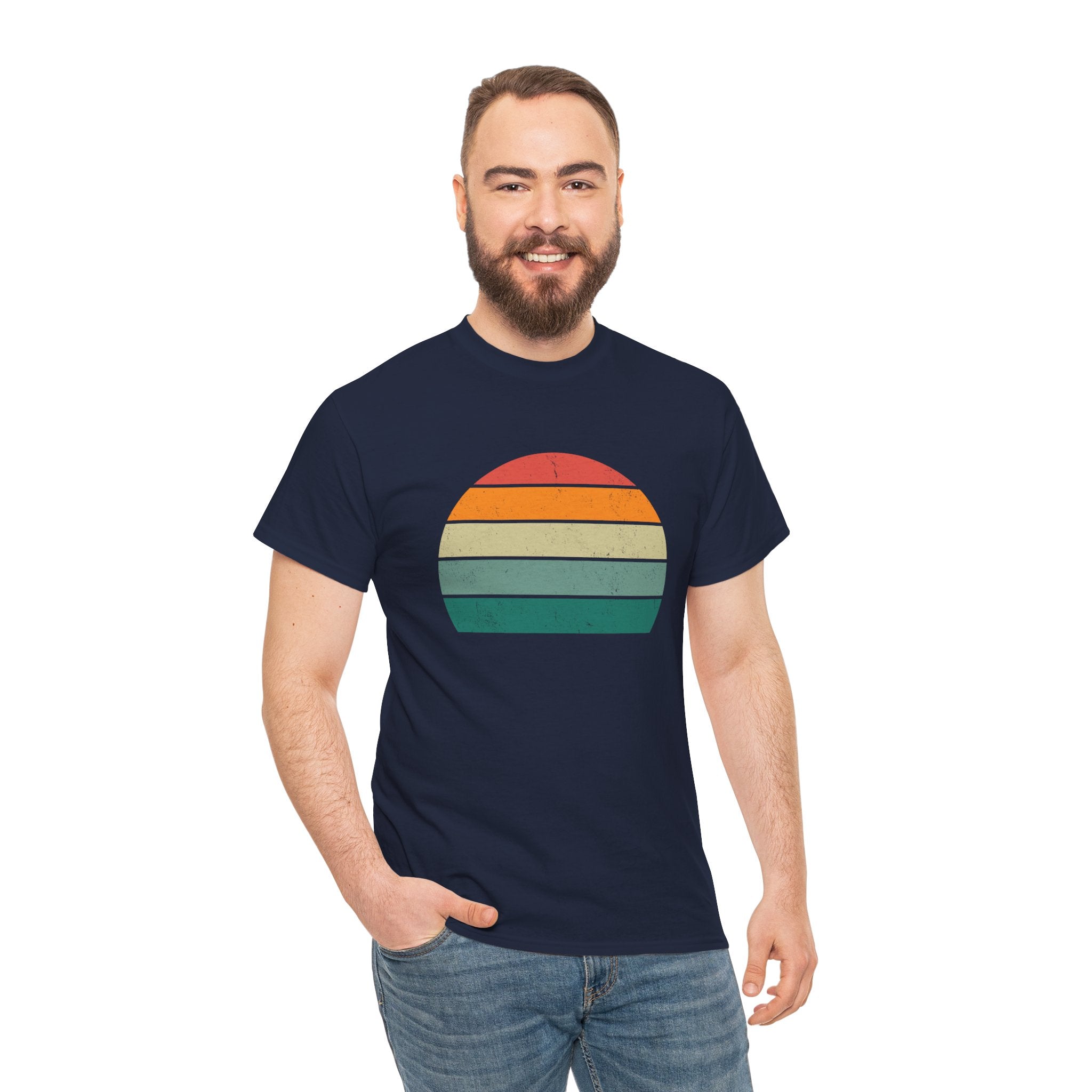 Retro Distressed Sunset Unisex Graphic Novelty Shirt Tee