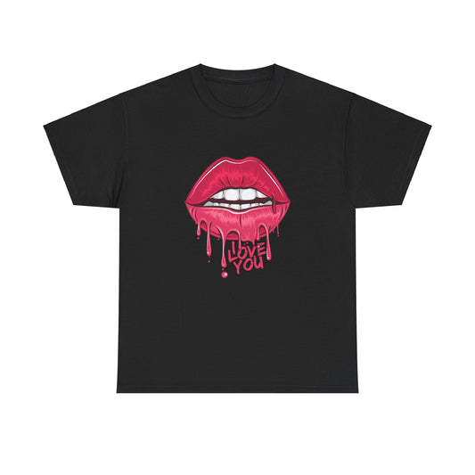 Lips Mouth I Love You Unisex Graphic Novelty T-Shirt