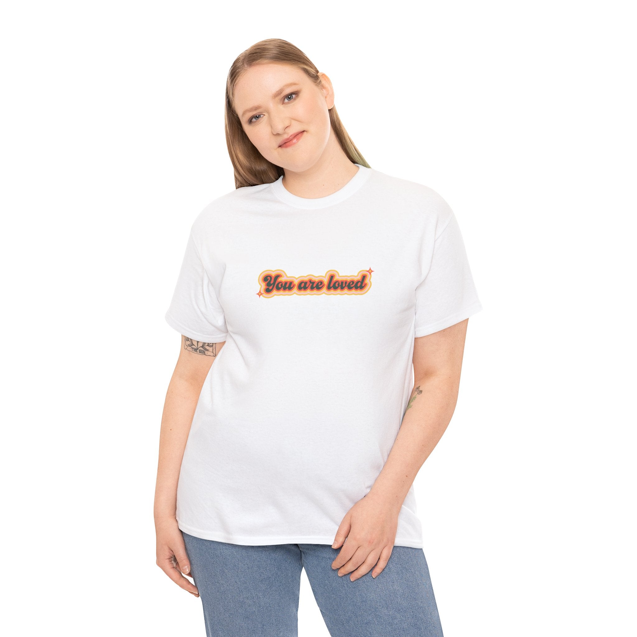 You Are Loved Cute Retro Font Unisex Graphic Novelty Shirt Tee