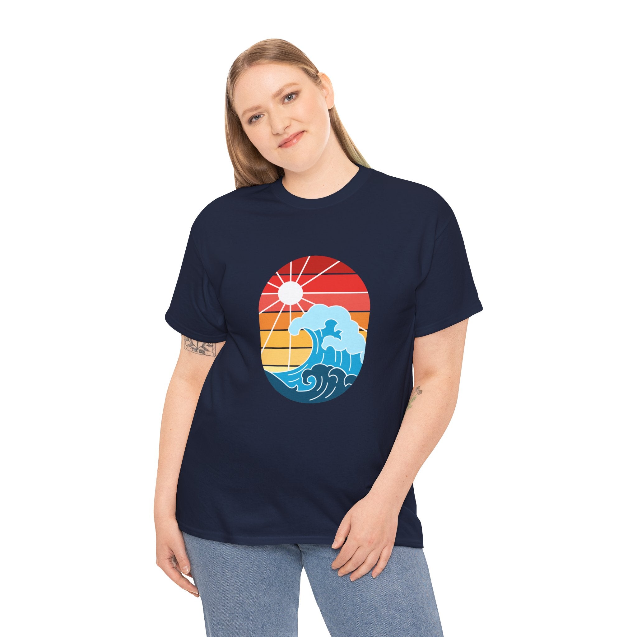 Wave Ocean Sunset Unisex Graphic Novelty Shirt Tee