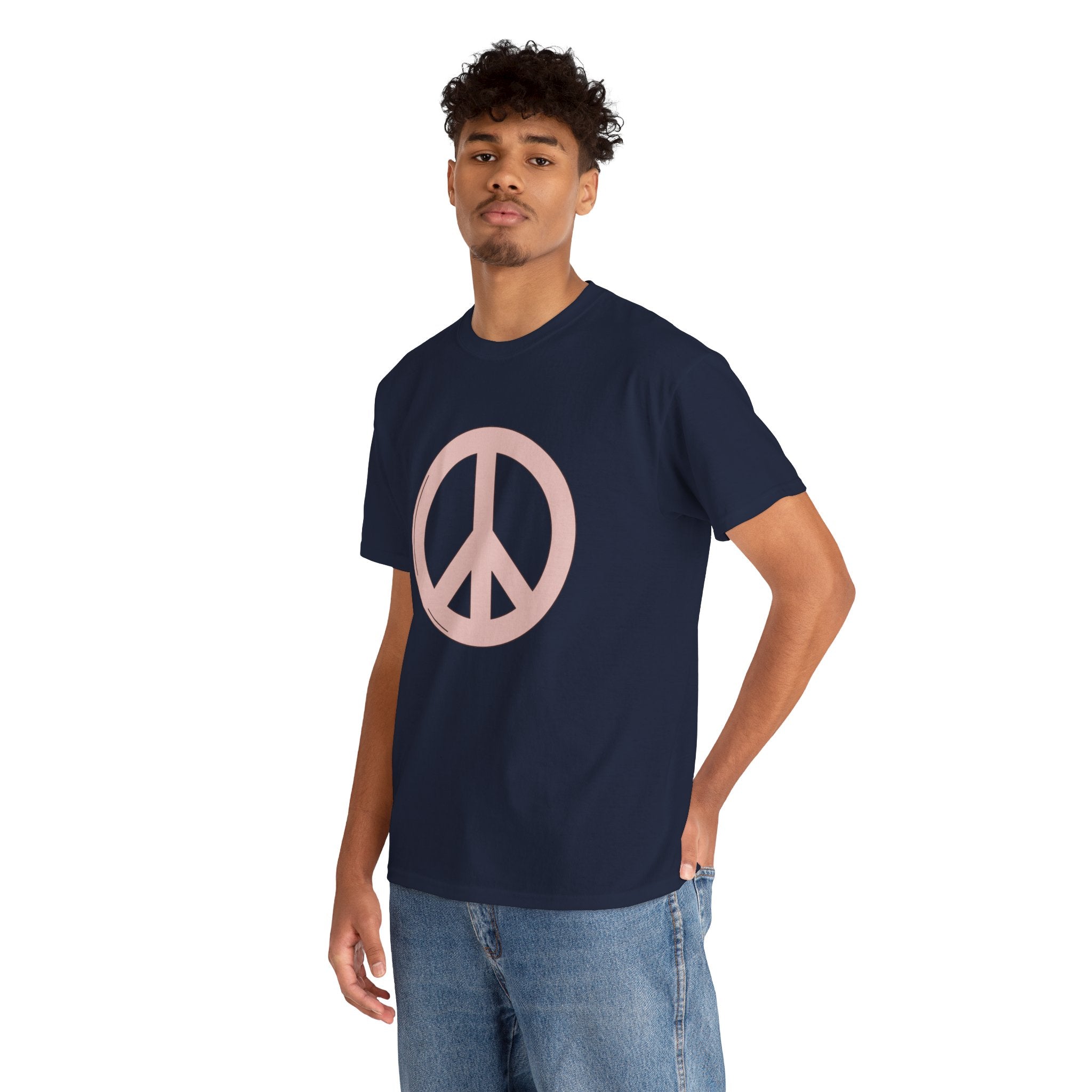 Cute Retro Pink Peace Sign Unisex Graphic Novelty Shirt Tee