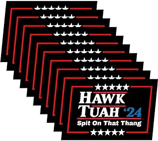 10 Pack Hawk Tush "Spit on That Thing 2024" Parody Stickers – Waterproof Laptop, Bumper, and Car Decals