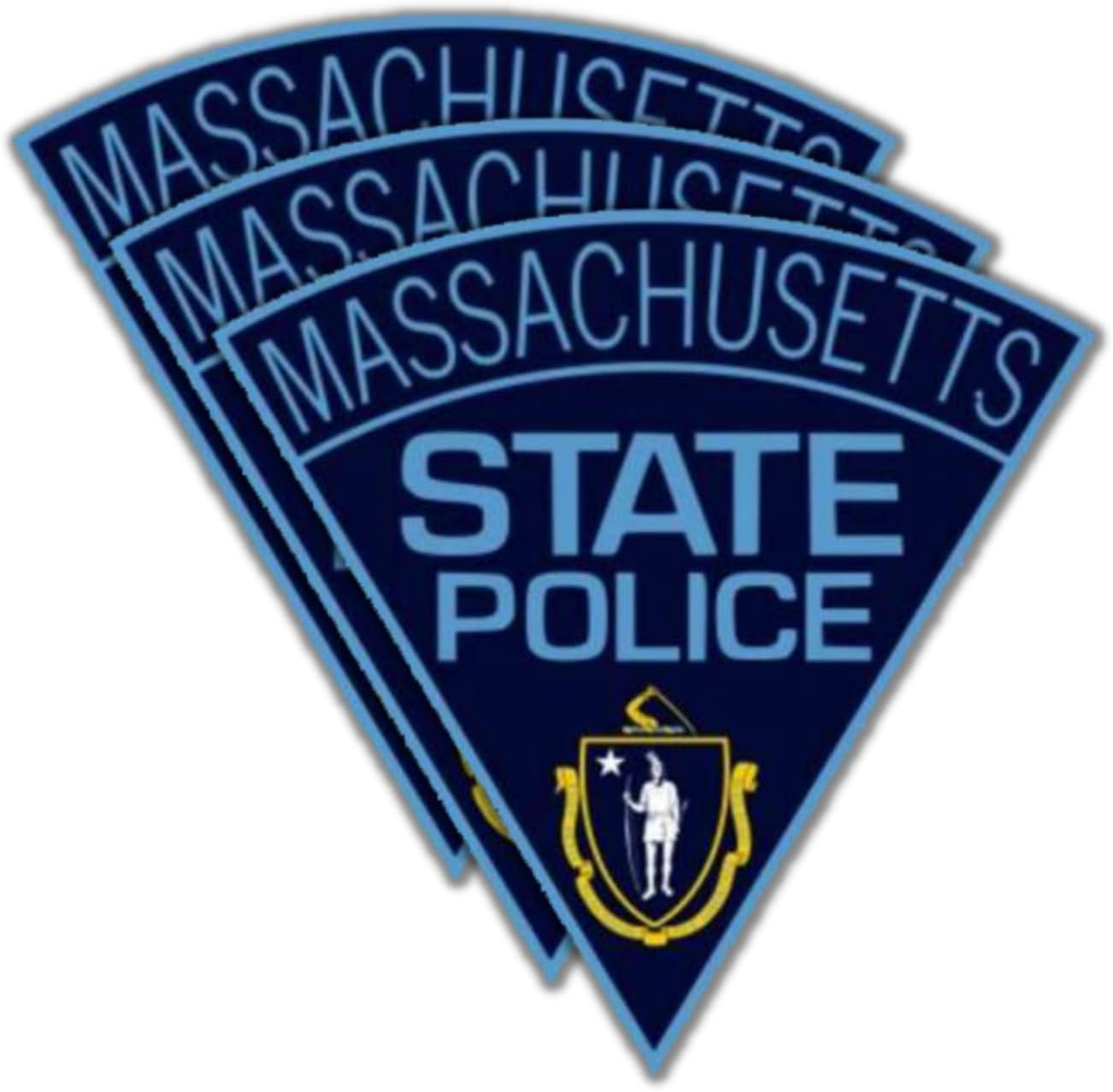 3" Non-Reflective Massachusetts State Police Logo Sticker Decal - 3 Pack