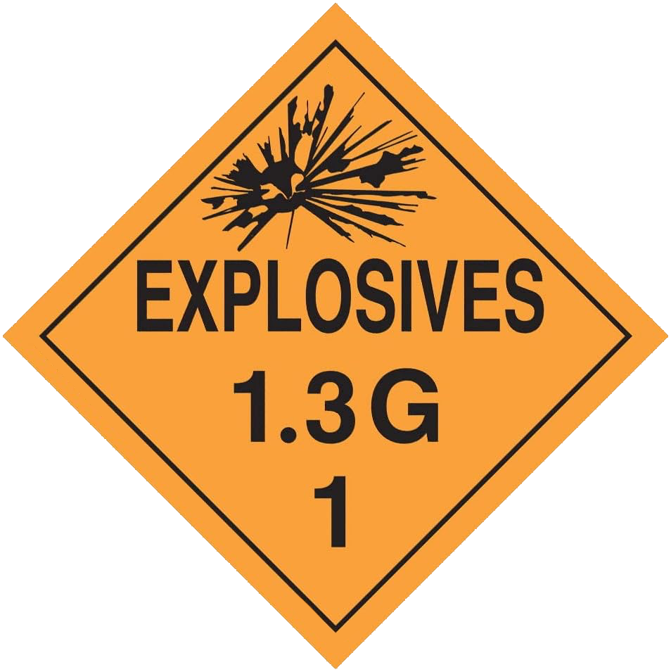 1.3G Explosives 5" Safety Decal Sticker