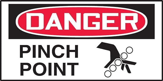 Danger Pinch Point Adhesive Vinyl Safety Label