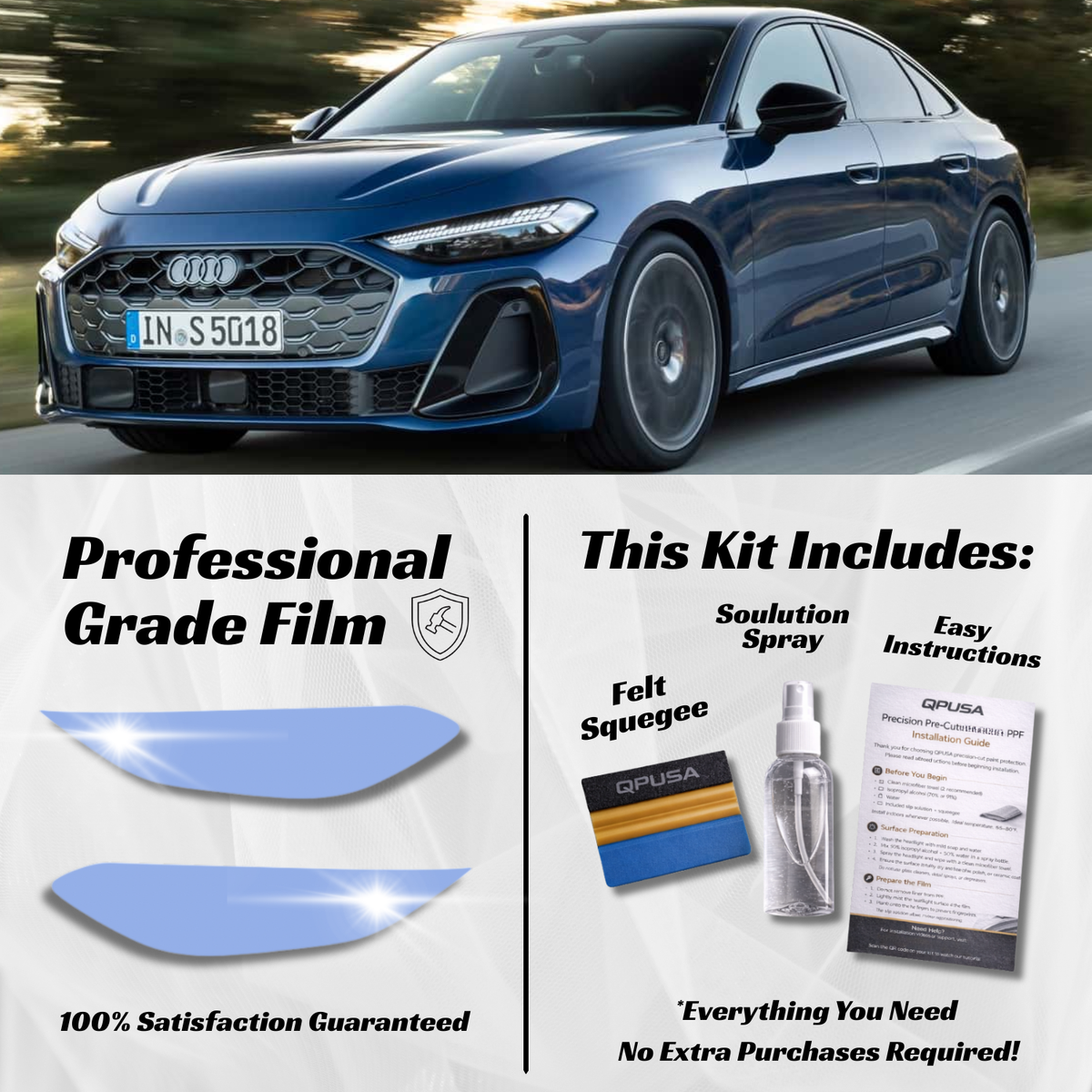 Audi A5 (2025-2026) Headlight PPF Protection Kit - Pre-Cut