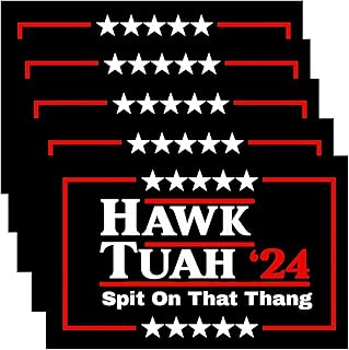 5 Pack Hawk Tuah Spit on That Thang Funny Bumper Sticker,Hawk Tuah '24 Stickers,2024 Parody Stickers,for Various Cars,SUV,RV,Motorbikes,Notebook Computers,car Window,Truck (5, 24)