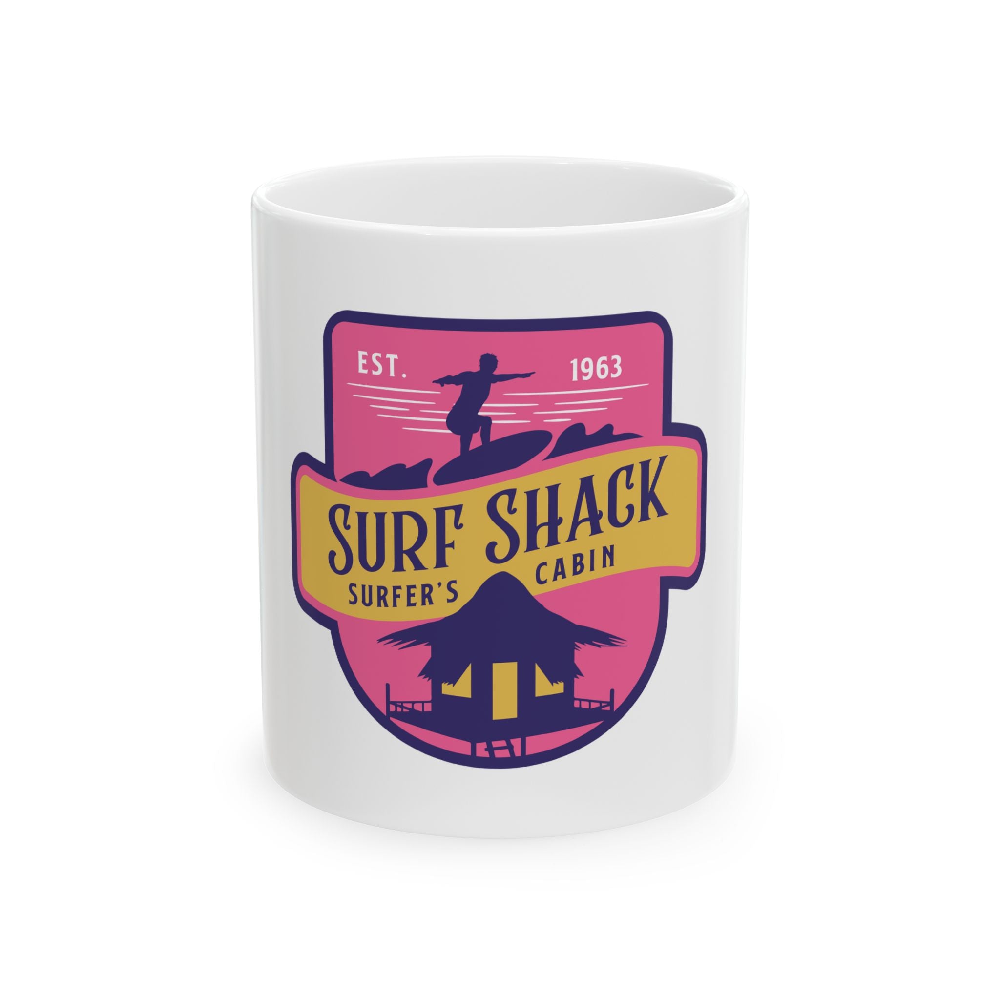 Surf Shack Retro Graphic Novelty Ceramic Coffee Mug