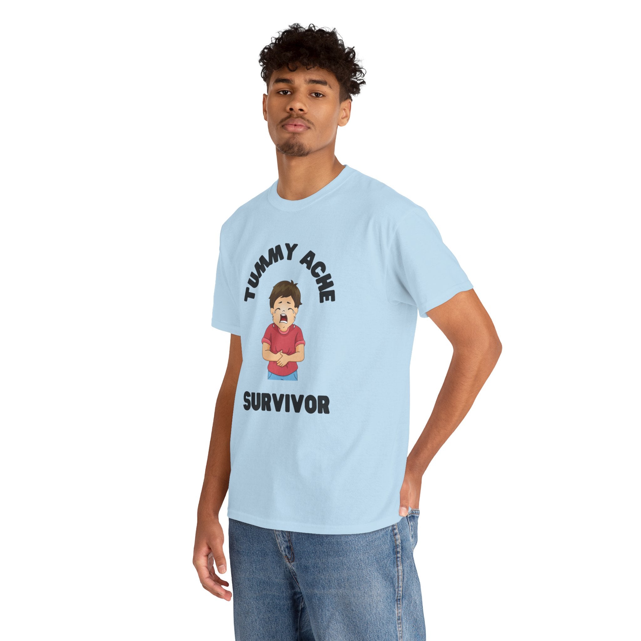 Tummy Ache Survivor Funny Meme Unisex Mens Women T-Shirt