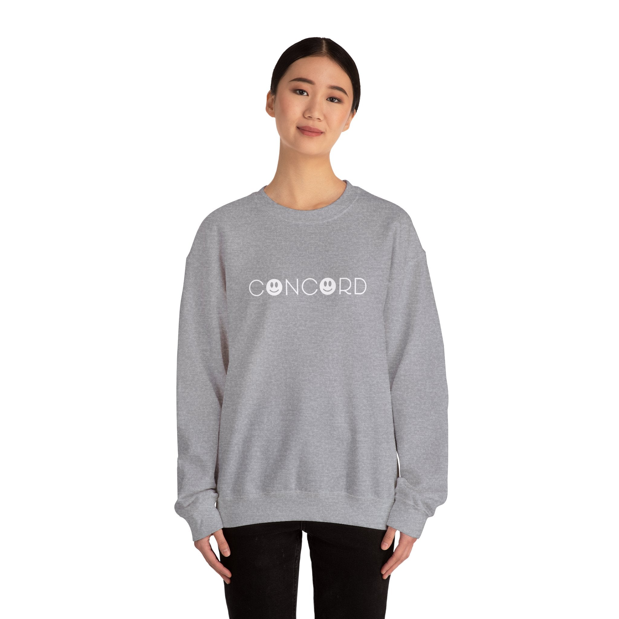 Concord North Carolina NC Smiley Face Crewneck Sweatshirt