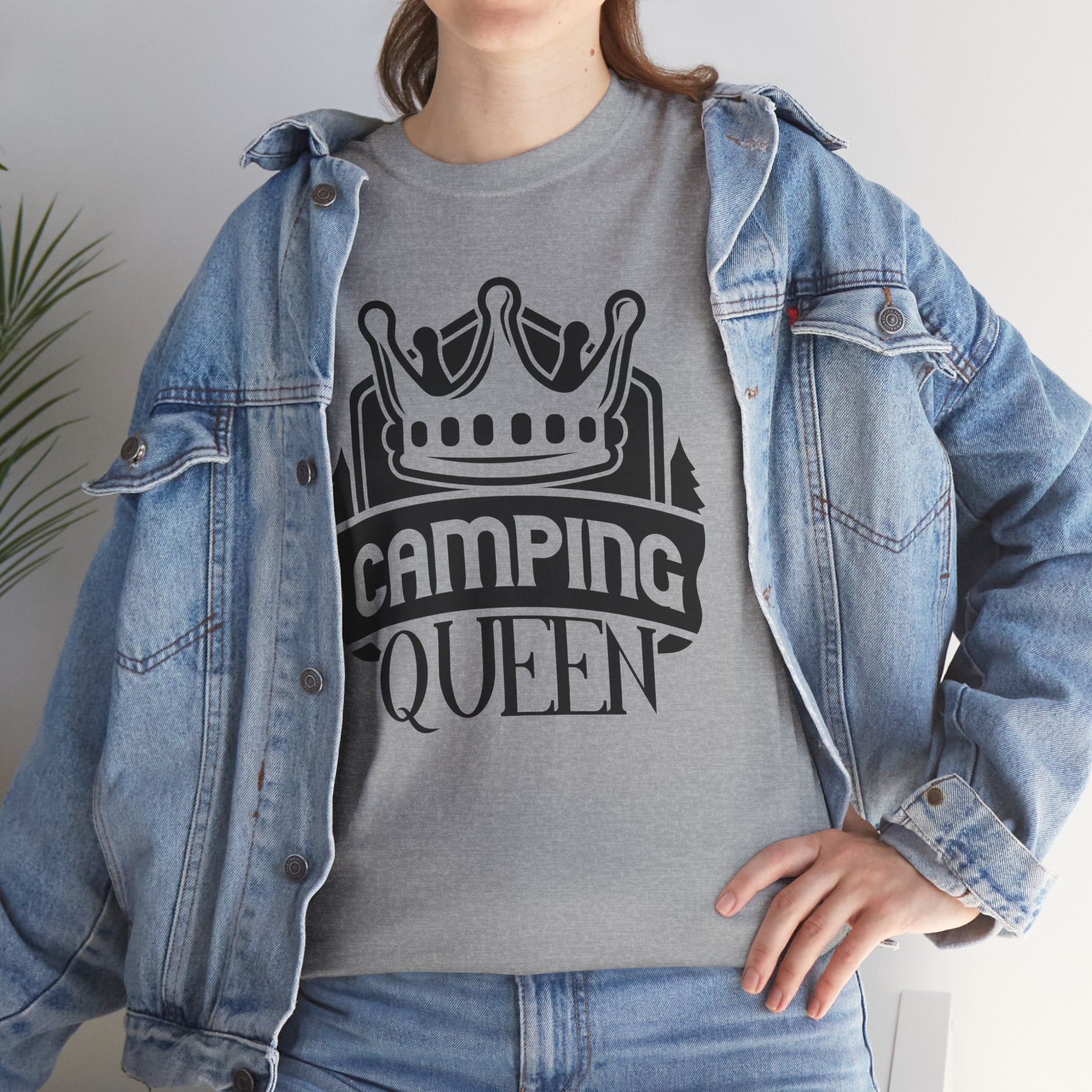 Women's Graphic T-Shirt Camping Queen Hiking Outdoors GF Wife Gift Tee