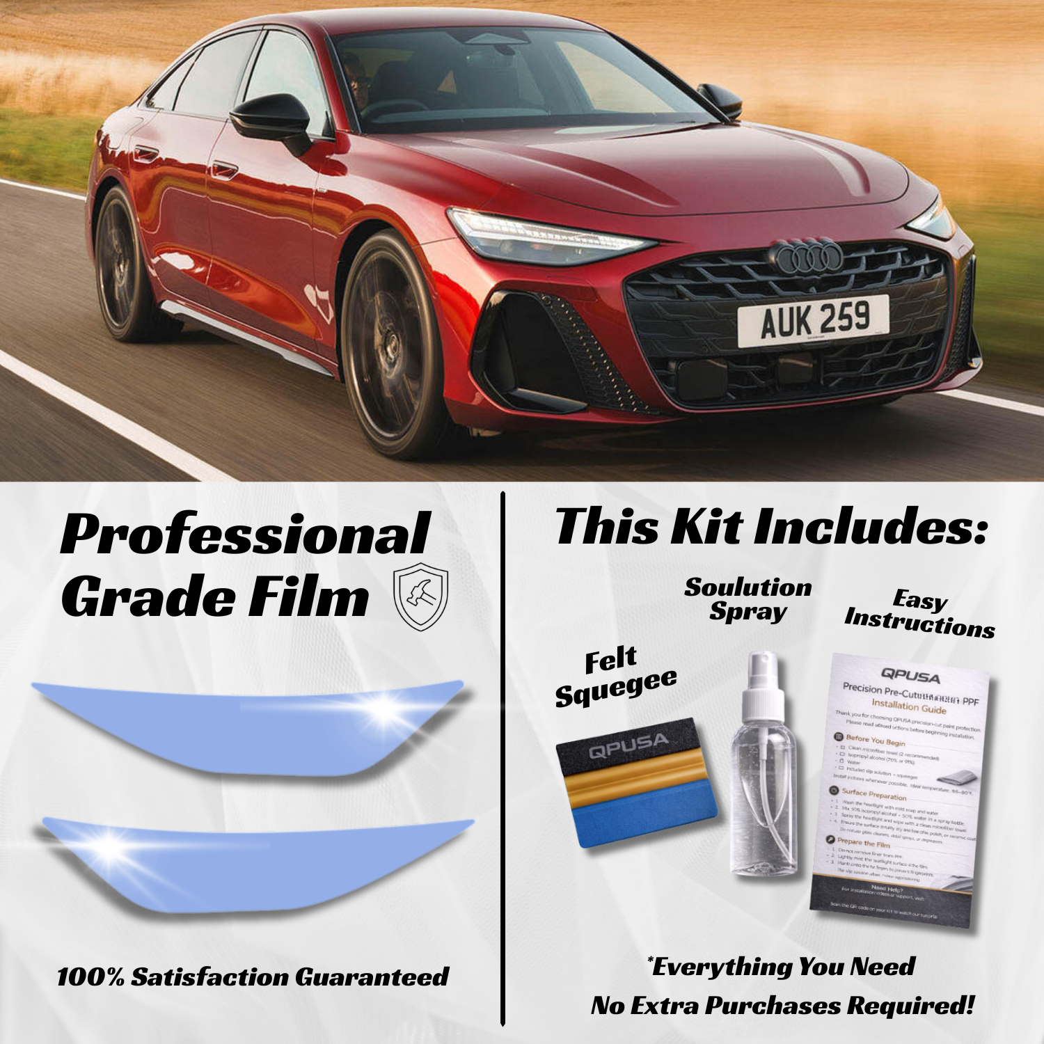 Audi A6 (2026+) Headlight PPF Protection Kit - Pre-Cut