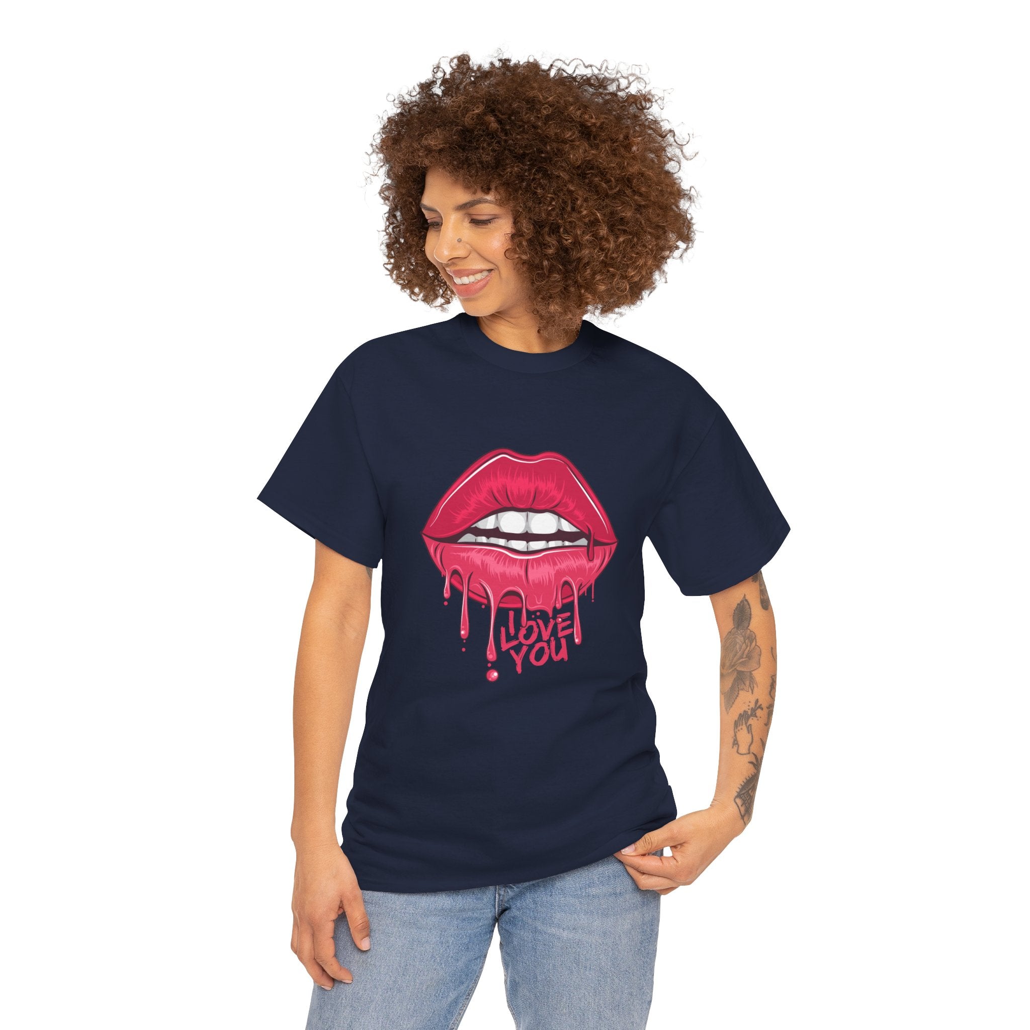 Lips Mouth I Love You Unisex Graphic Novelty T-Shirt