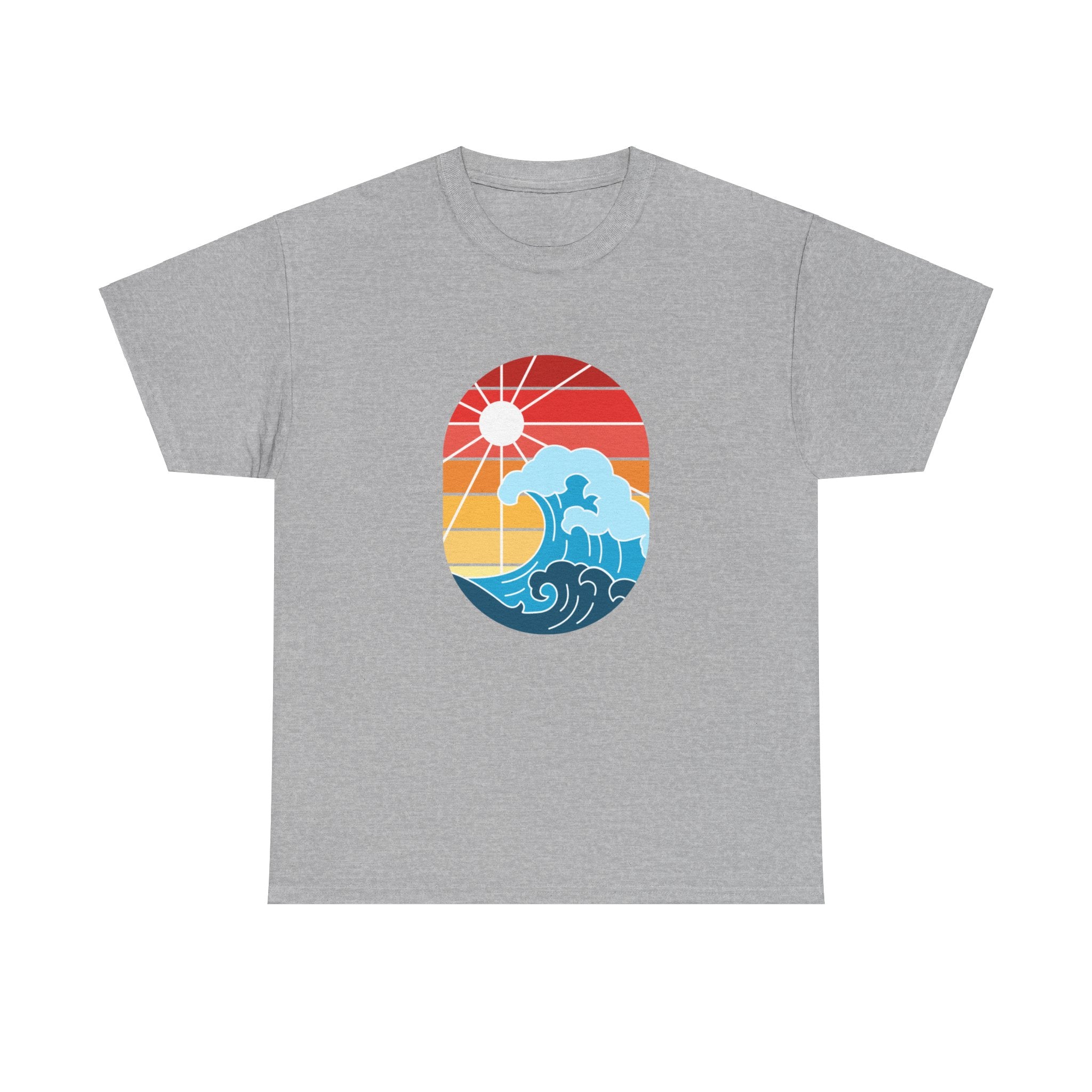 Wave Ocean Sunset Unisex Graphic Novelty Shirt Tee