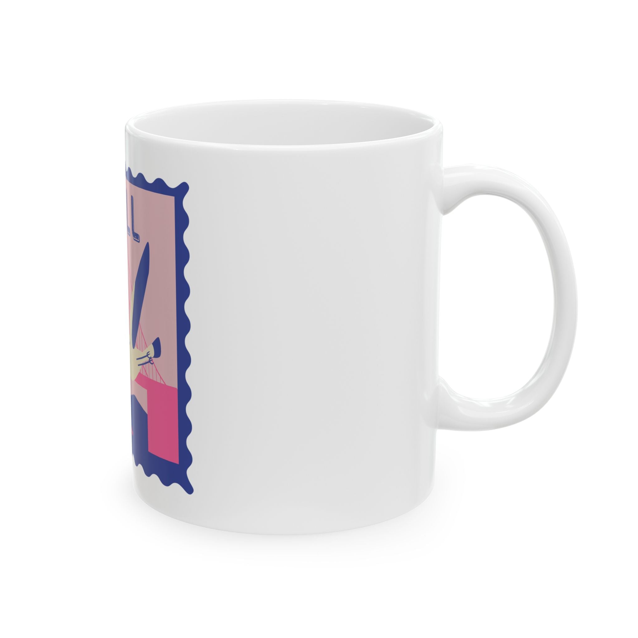 Seagull Bay Retro Graphic Novelty Ceramic Coffee Mug