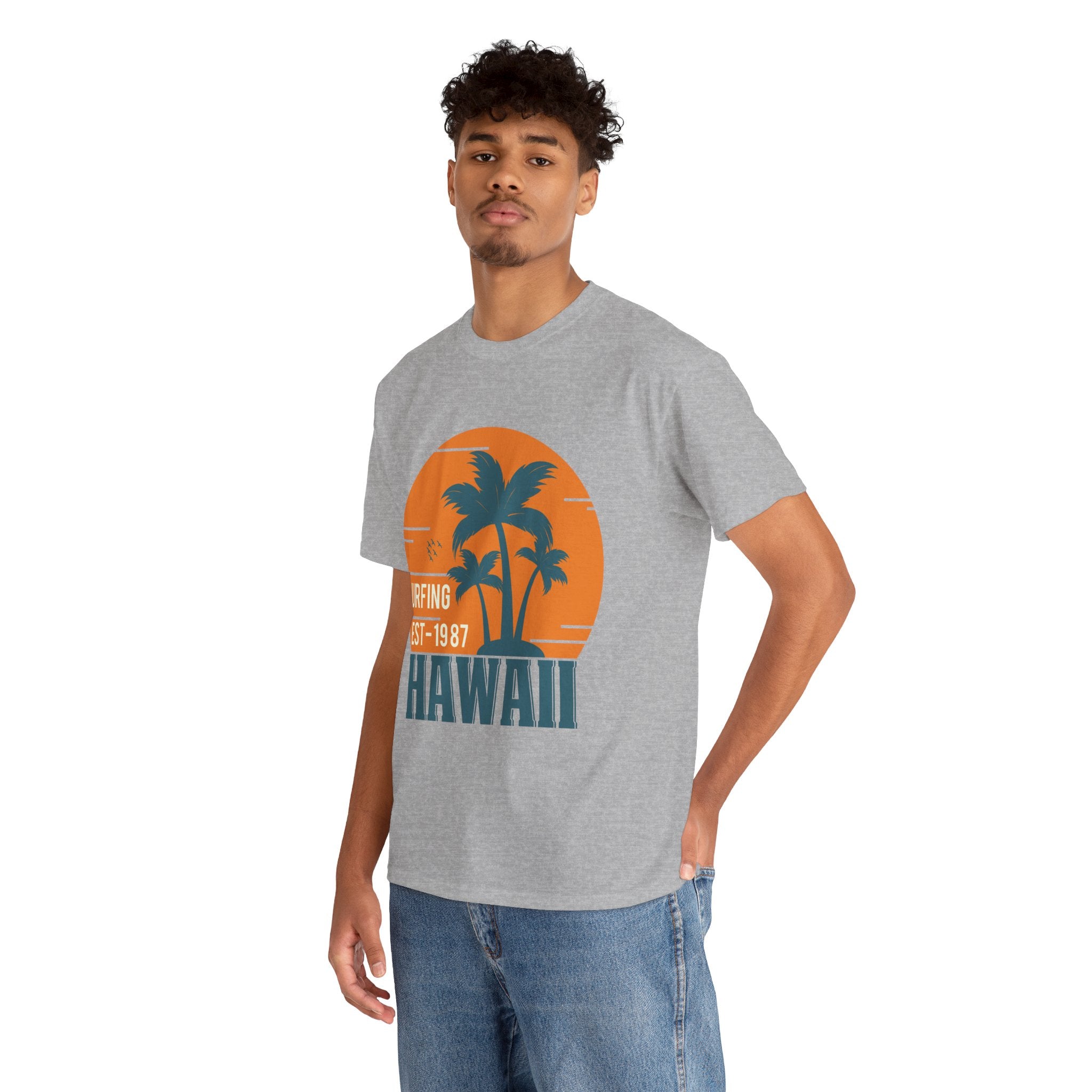 Surfing Hawaii HI Souvenir Gift Unisex Graphic Novelty T-Shirt