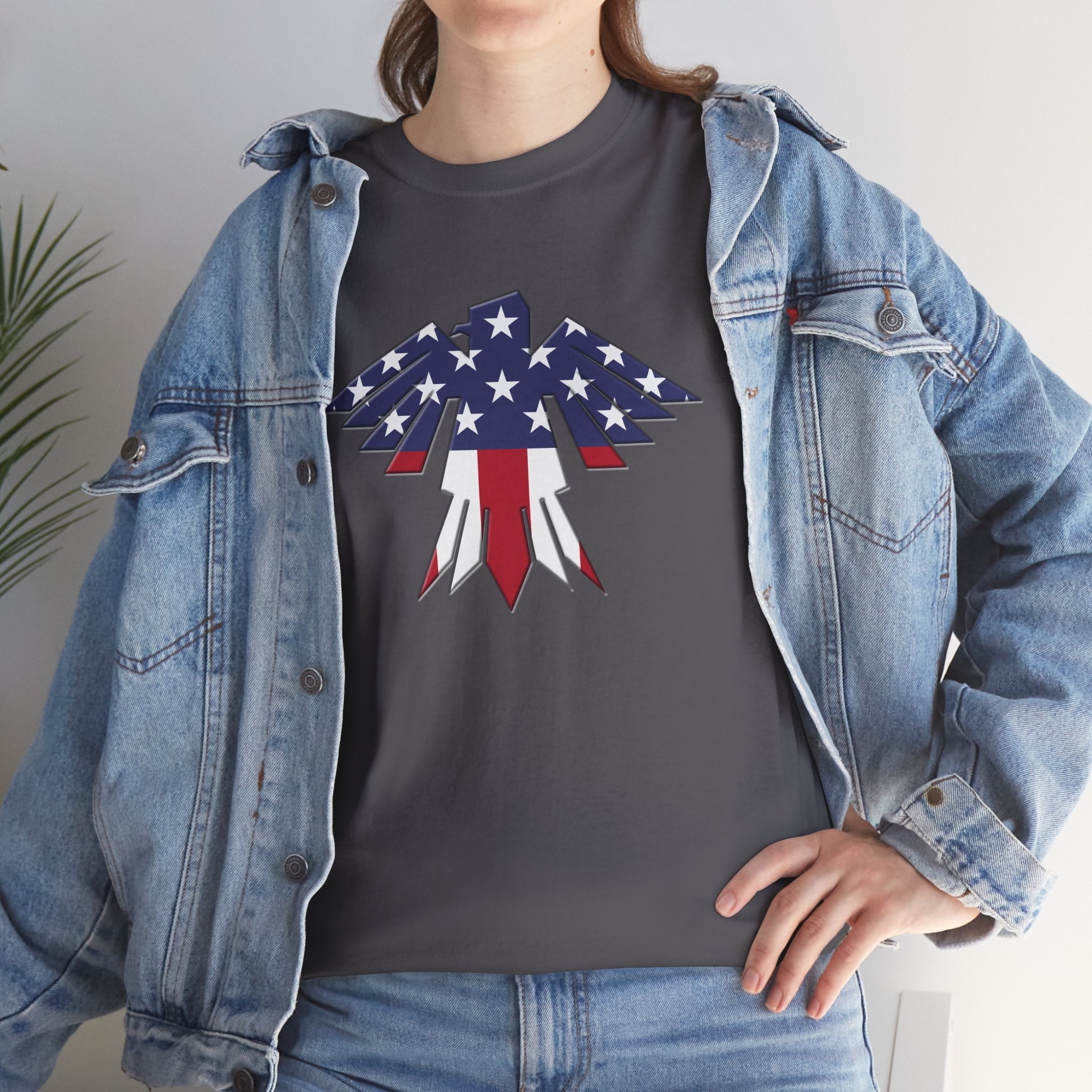 Patriotic Eagle USA Flag Unisex Heavy Cotton Tee