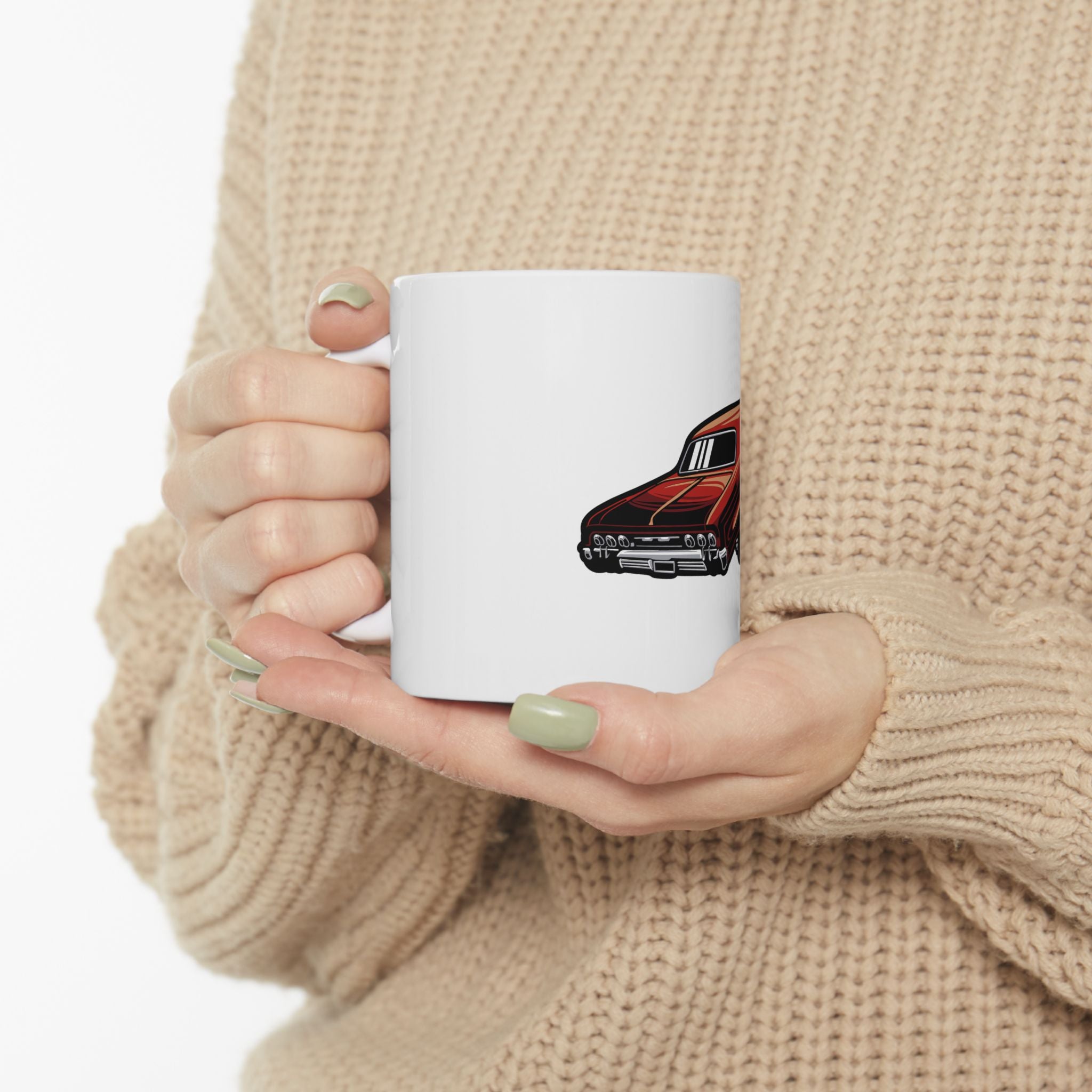 Old-School Classic Muscle Car Graphic Novelty Ceramic Coffee Mug