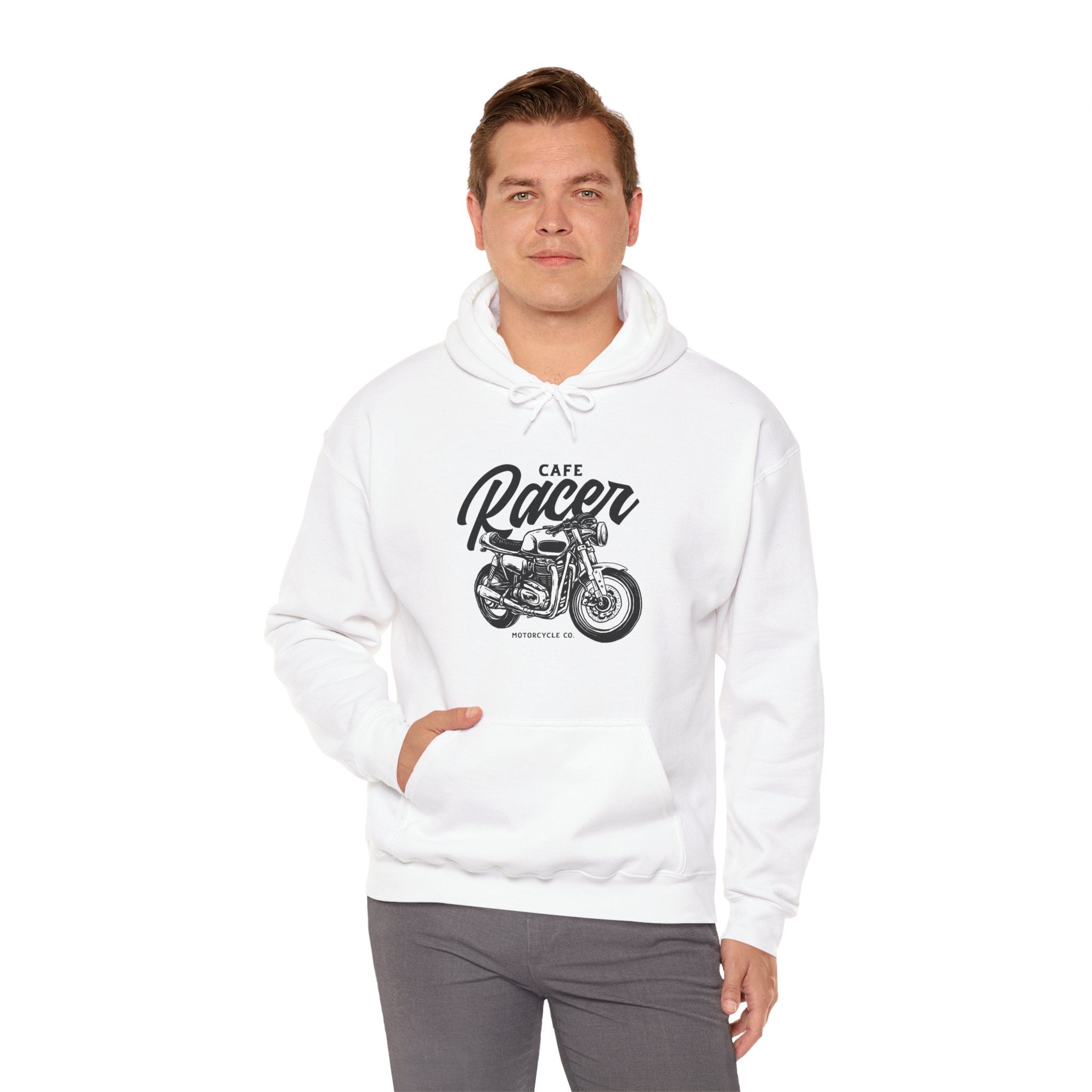 Cafe Racer Motorcycle Vintage Distressed Unisex Hoodie