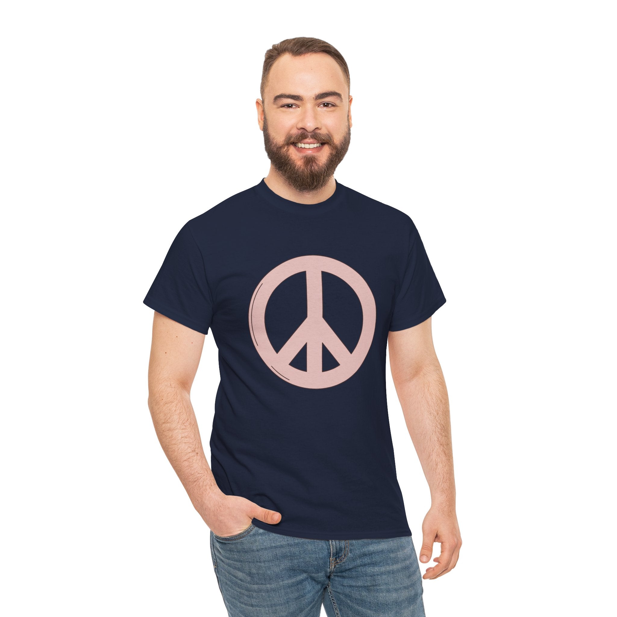 Cute Retro Pink Peace Sign Unisex Graphic Novelty Shirt Tee