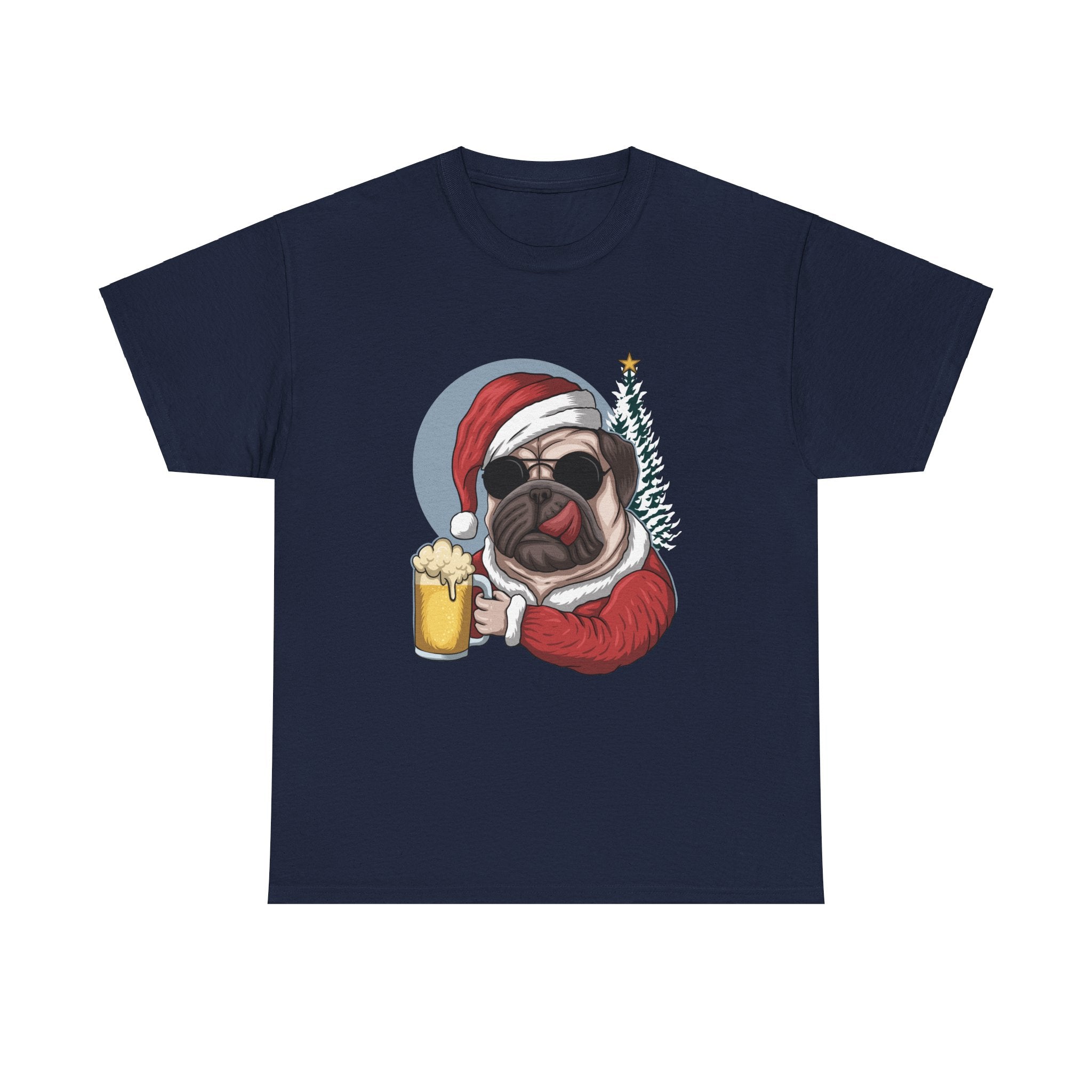 Santa Pug Dog Christmas Holiday Unisex T-Shirt