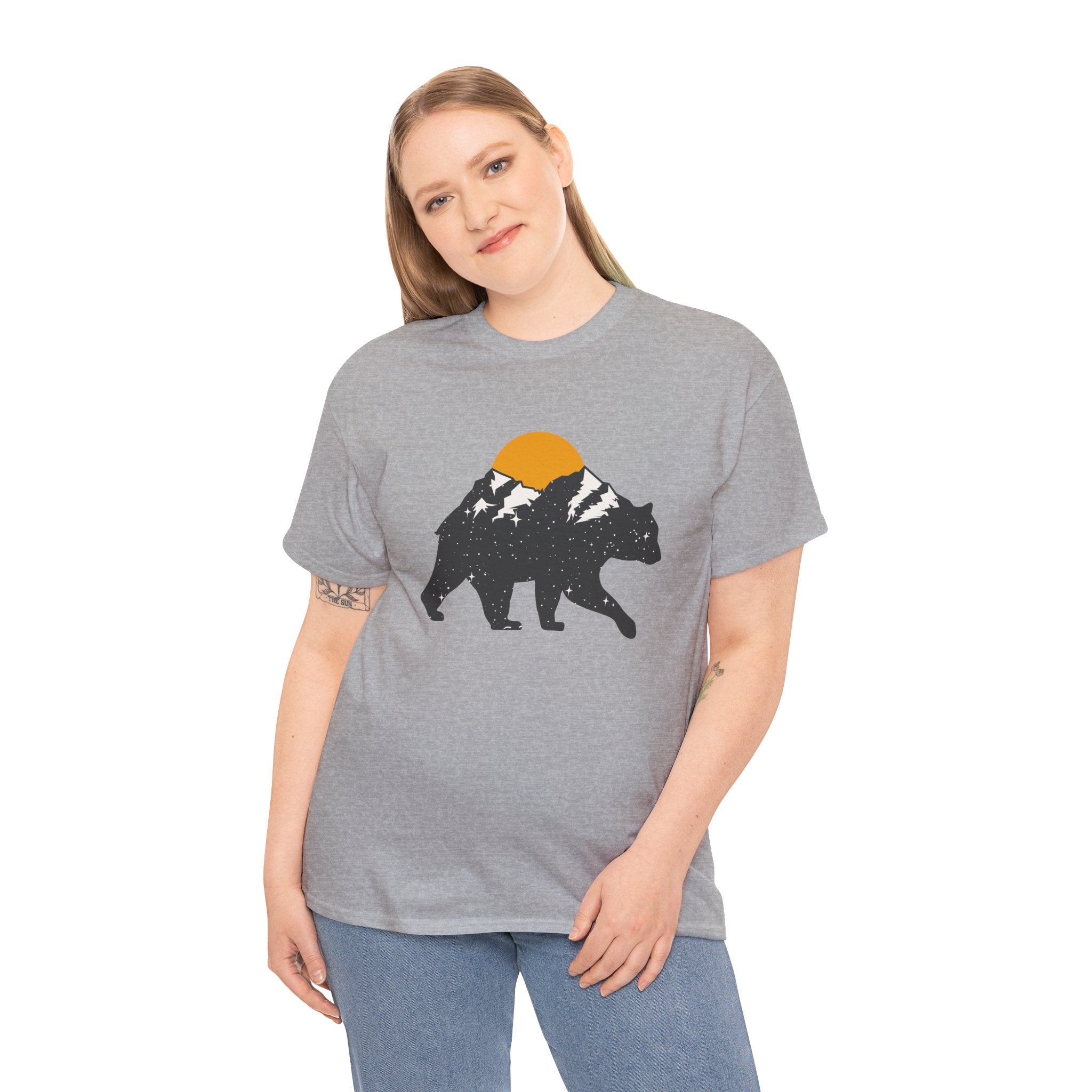 Outdoor Camping Mountains Bear Unisex Graphic Novelty Shirt Tee