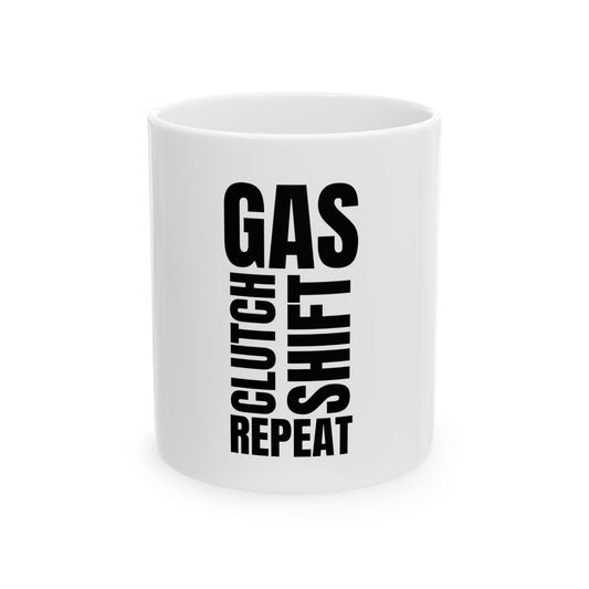 JDM Muscle Gas Clutch Shift Repeat Graphic Novelty Ceramic Coffee Mug