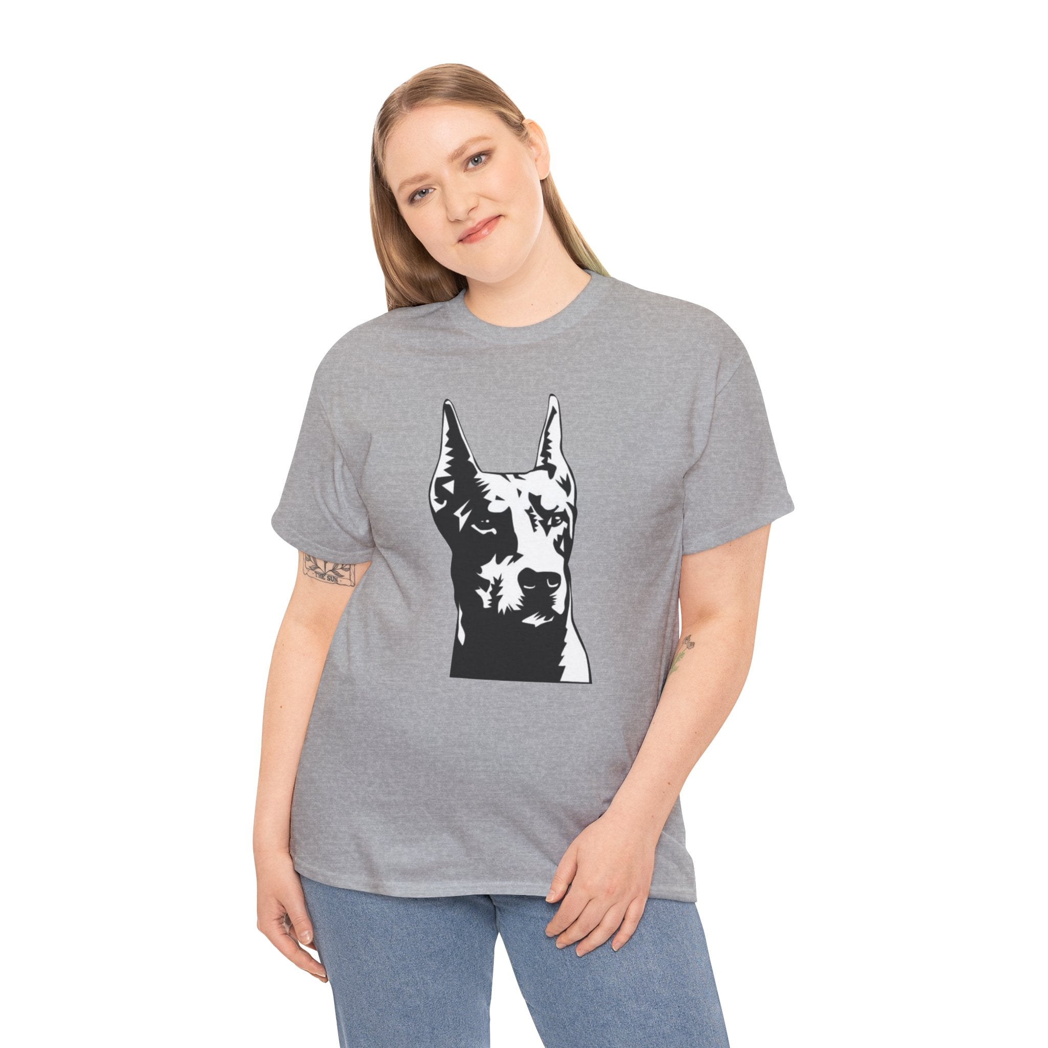 Doberman Dog Lover Cute Unisex Heavy Cotton Tee