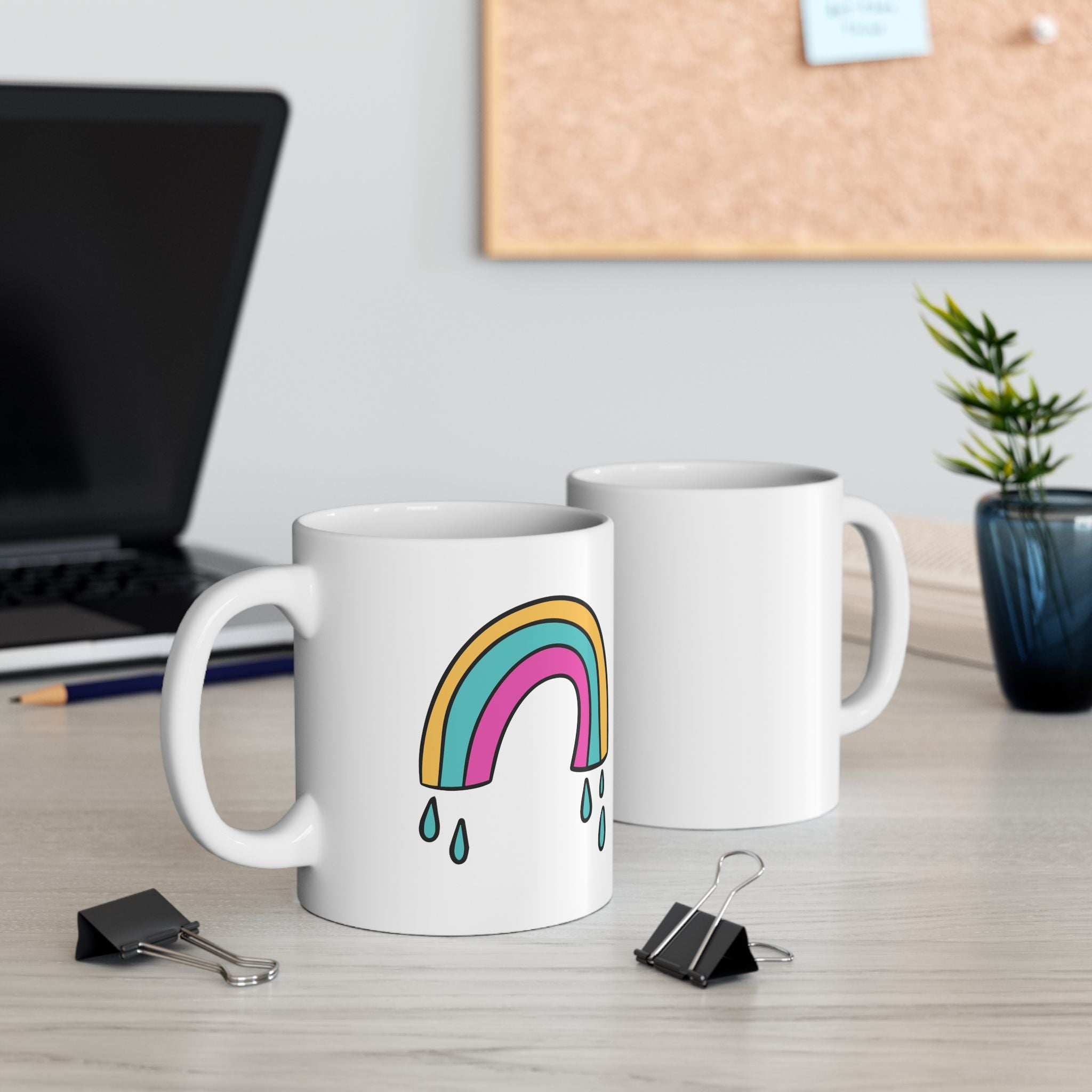 Cute Rainbow Boho Ceramic Coffee Mug