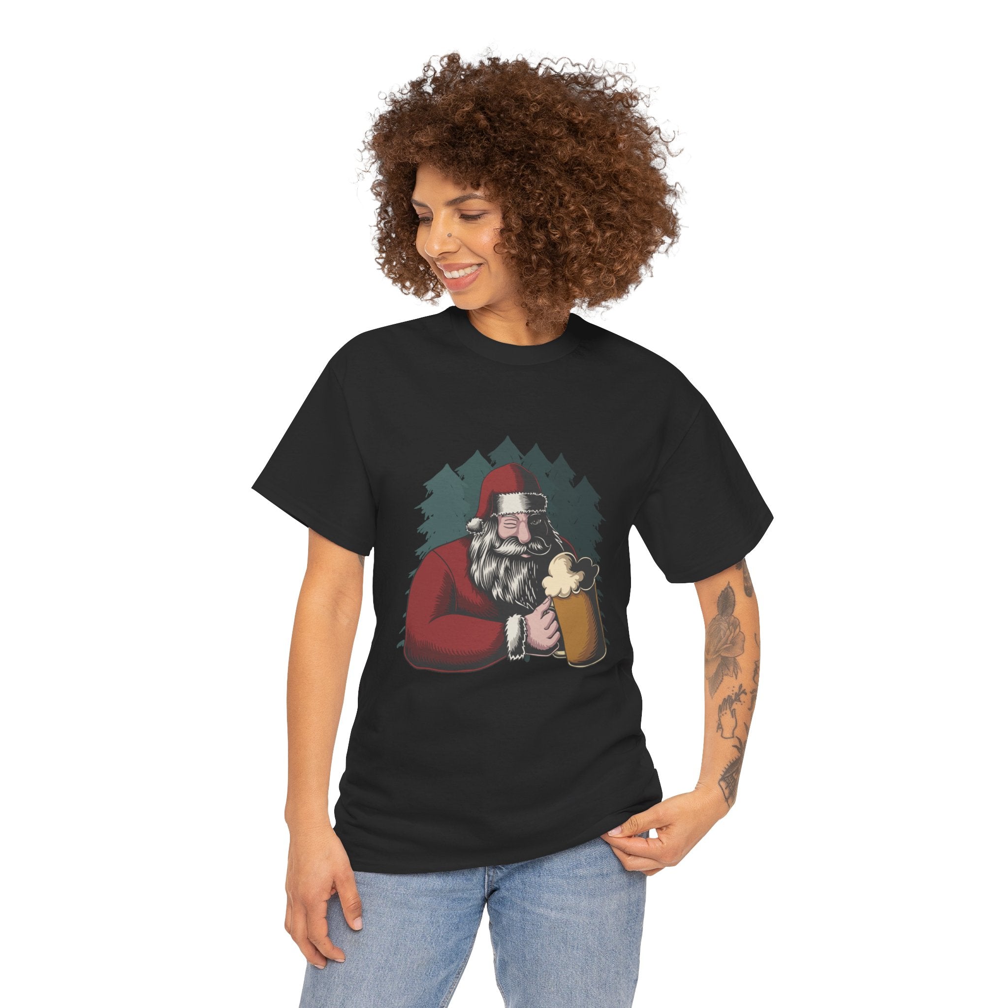 Santa Beer Drinking Christmas Holiday Unisex T-Shirt